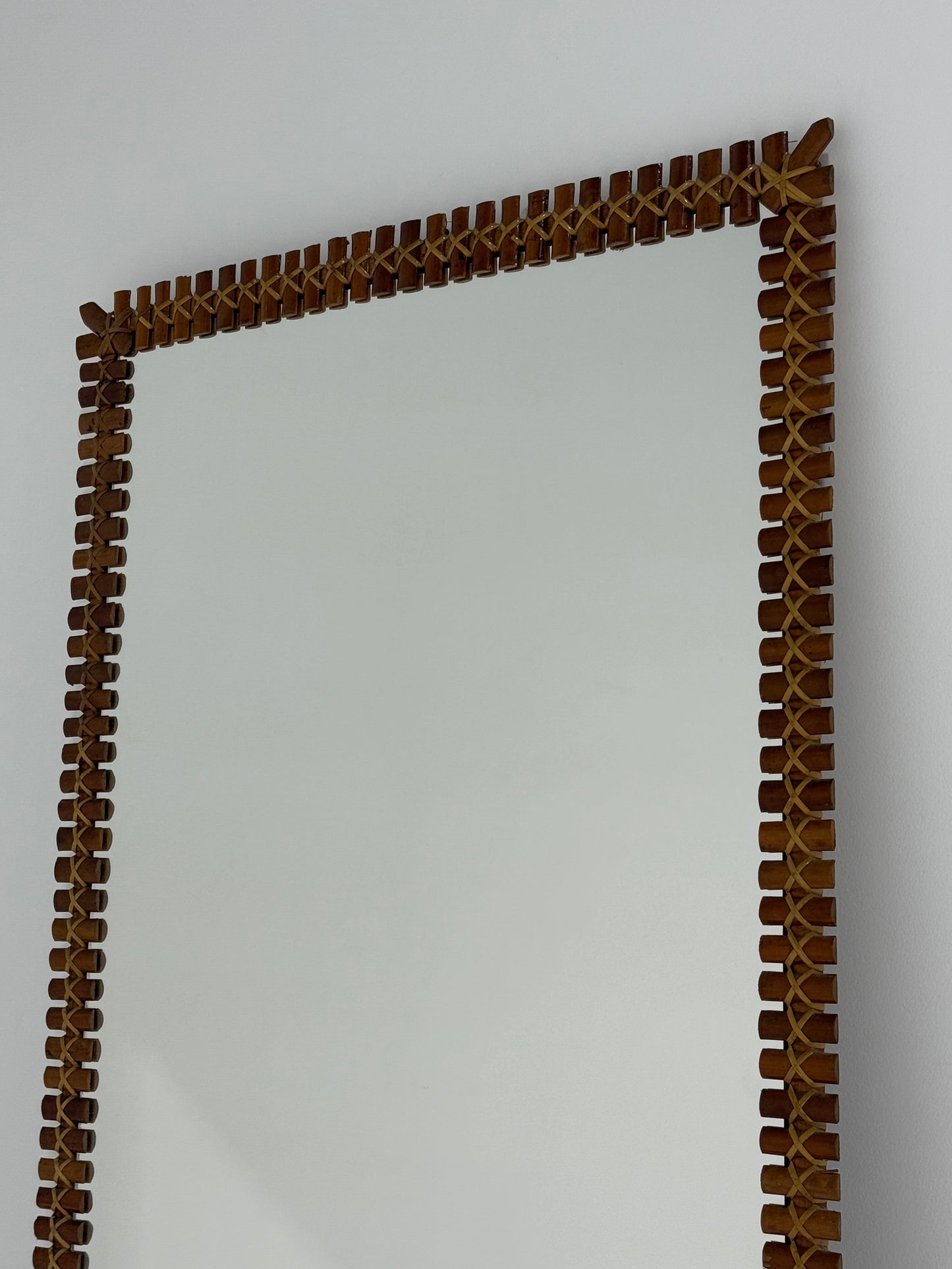 Full Length Italian Bamboo Mirror by Bonacina