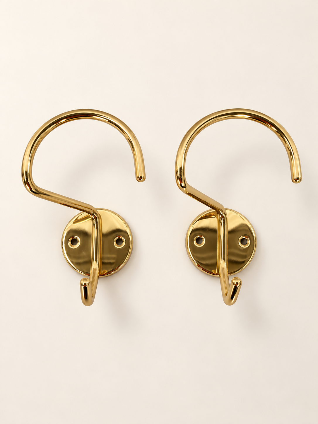 Vintage Italian Brass Coat Hooks - Eight Available