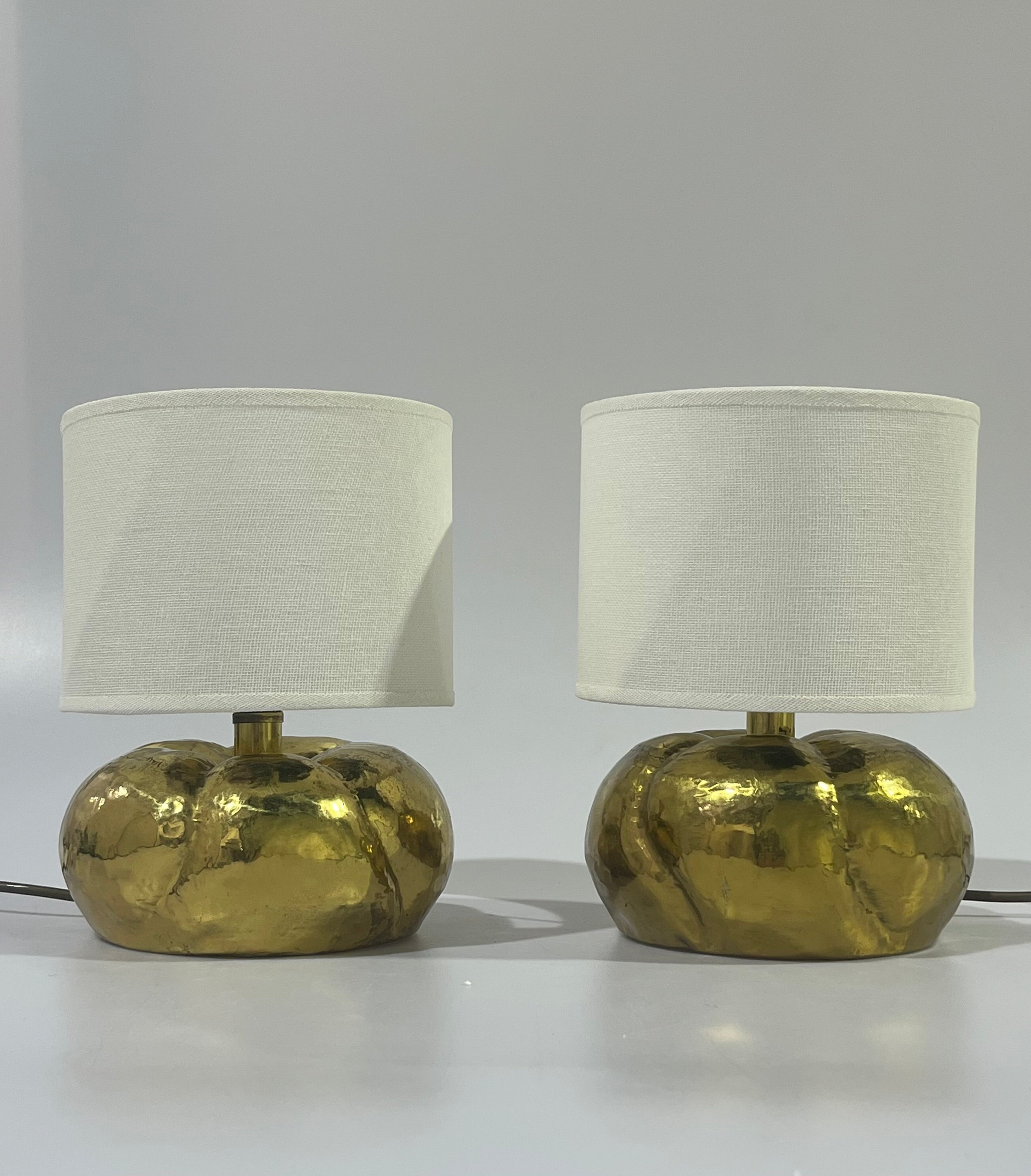 Pair of 1970’s Italian Brass Table Lamps