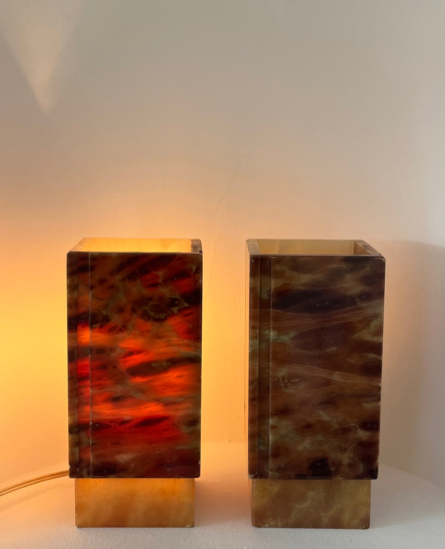 Vintage Italian Marble Table Lamp - Two Available