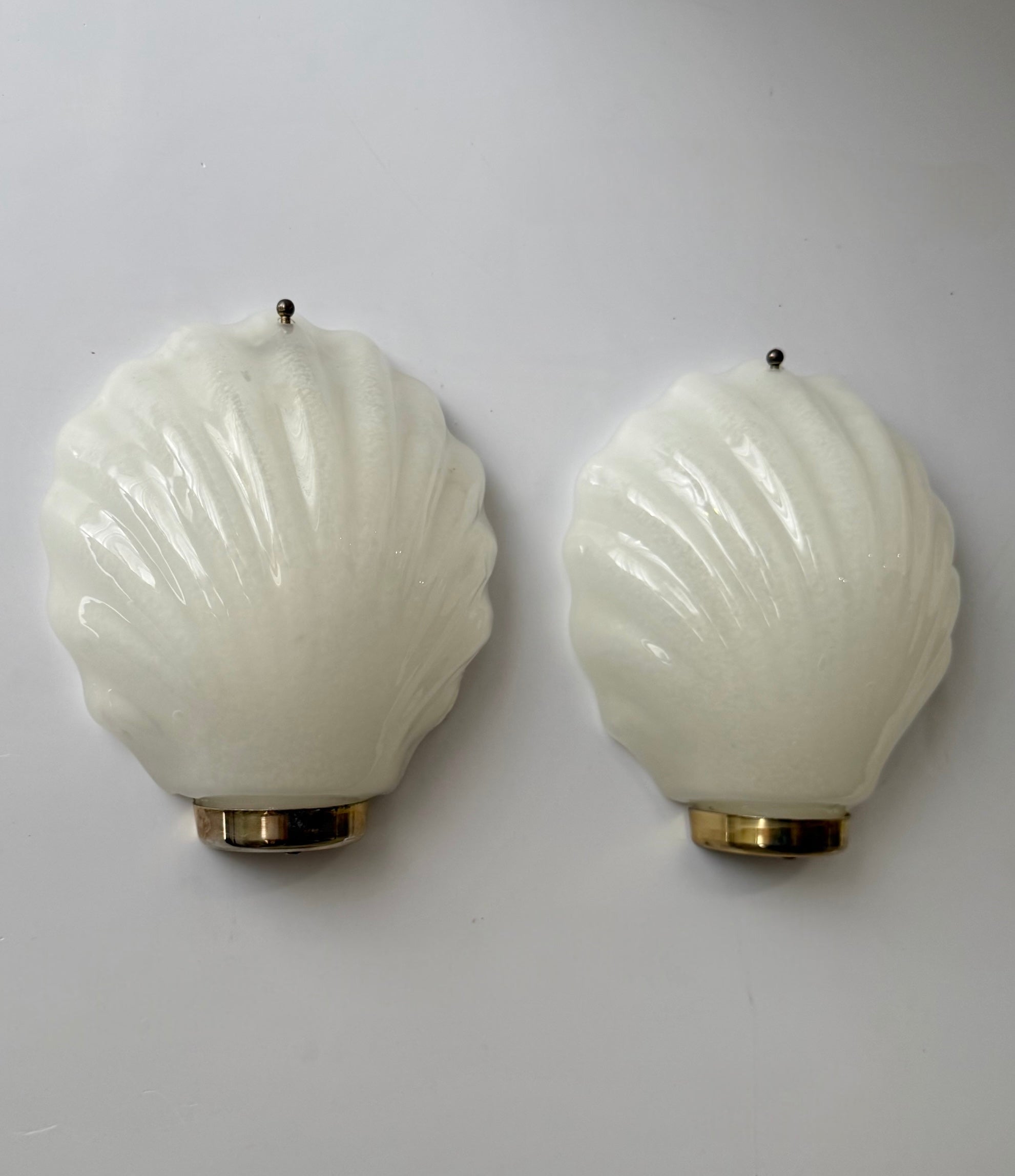 Pair of Murano Glass Shell Wall Lights