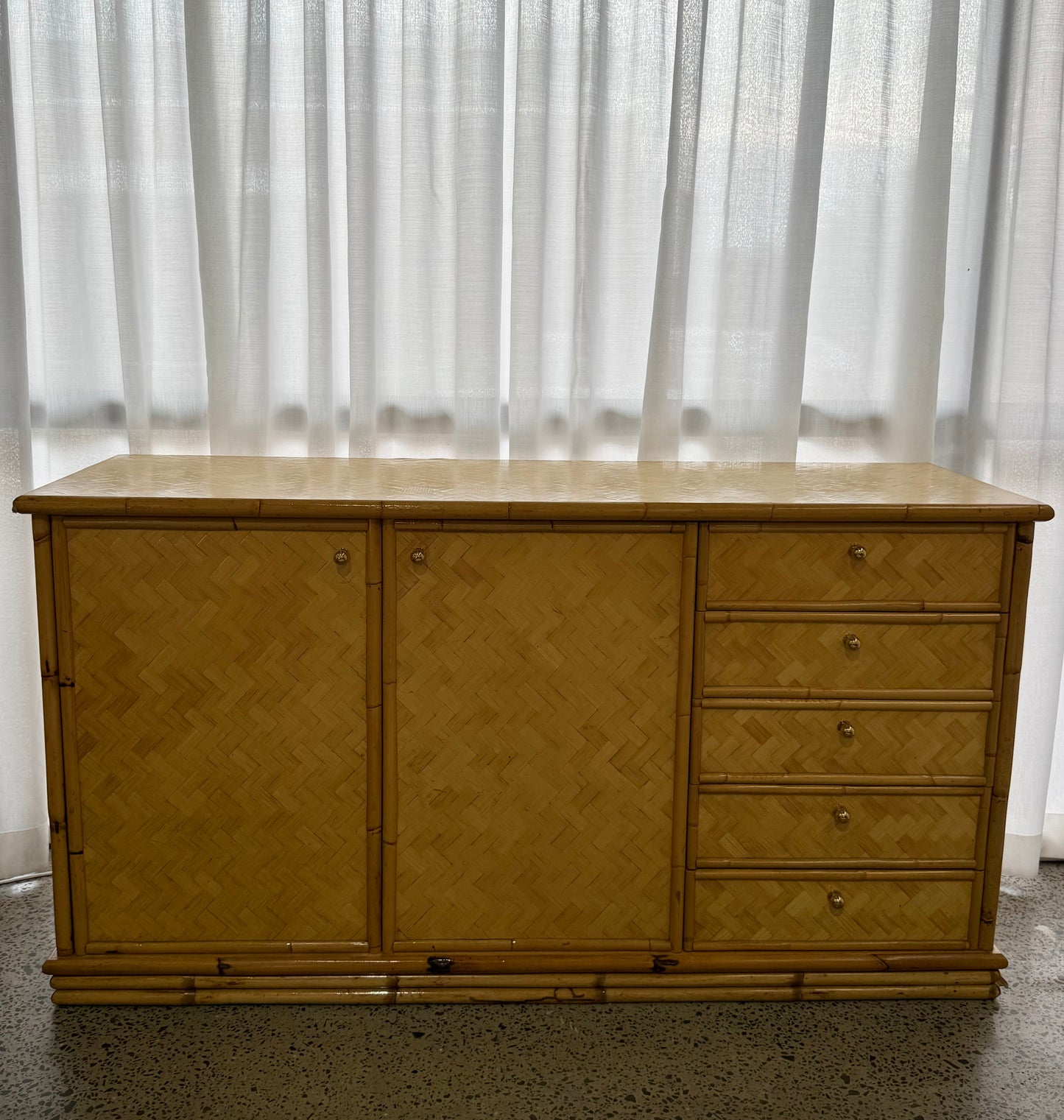 Italian Pressed Bamboo Sideboard by Vivai Del Sud
