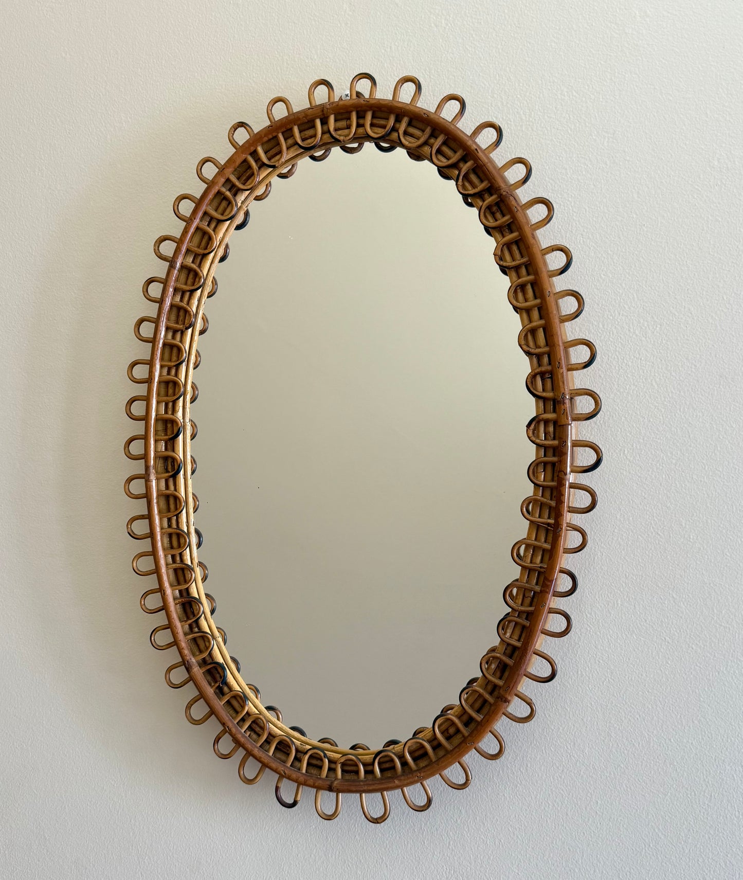 Italian Bamboo Loop Mirror by Bonacina