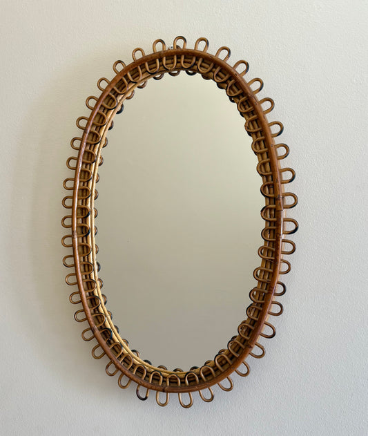 Italian Bamboo Loop Mirror by Bonacina