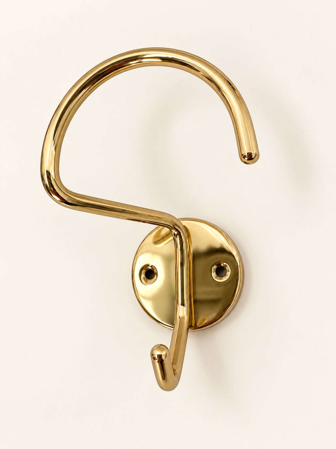 Vintage Italian Brass Coat Hooks - Eight Available