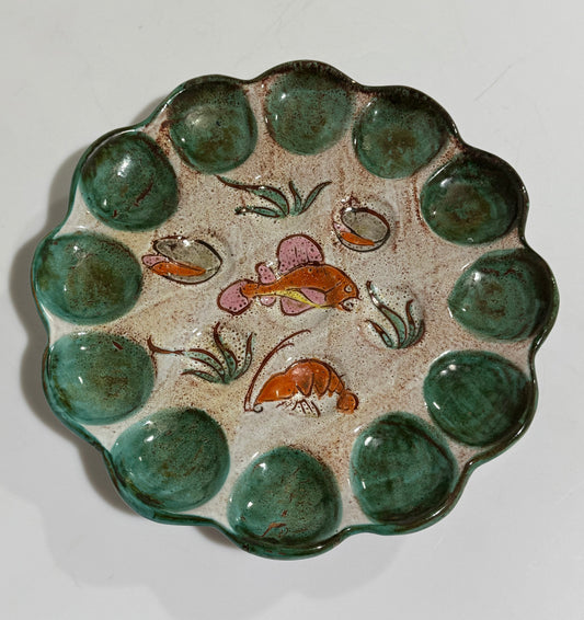 Large Vintage French Ceramic Oyster Platter