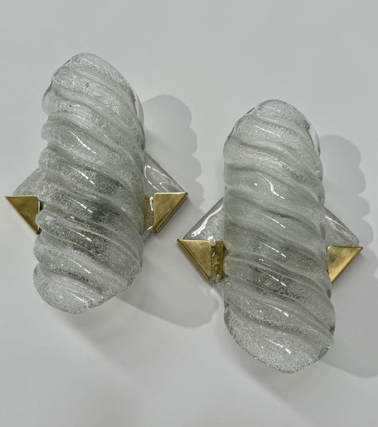Pair of Murano Wall Lights by Hillebrand