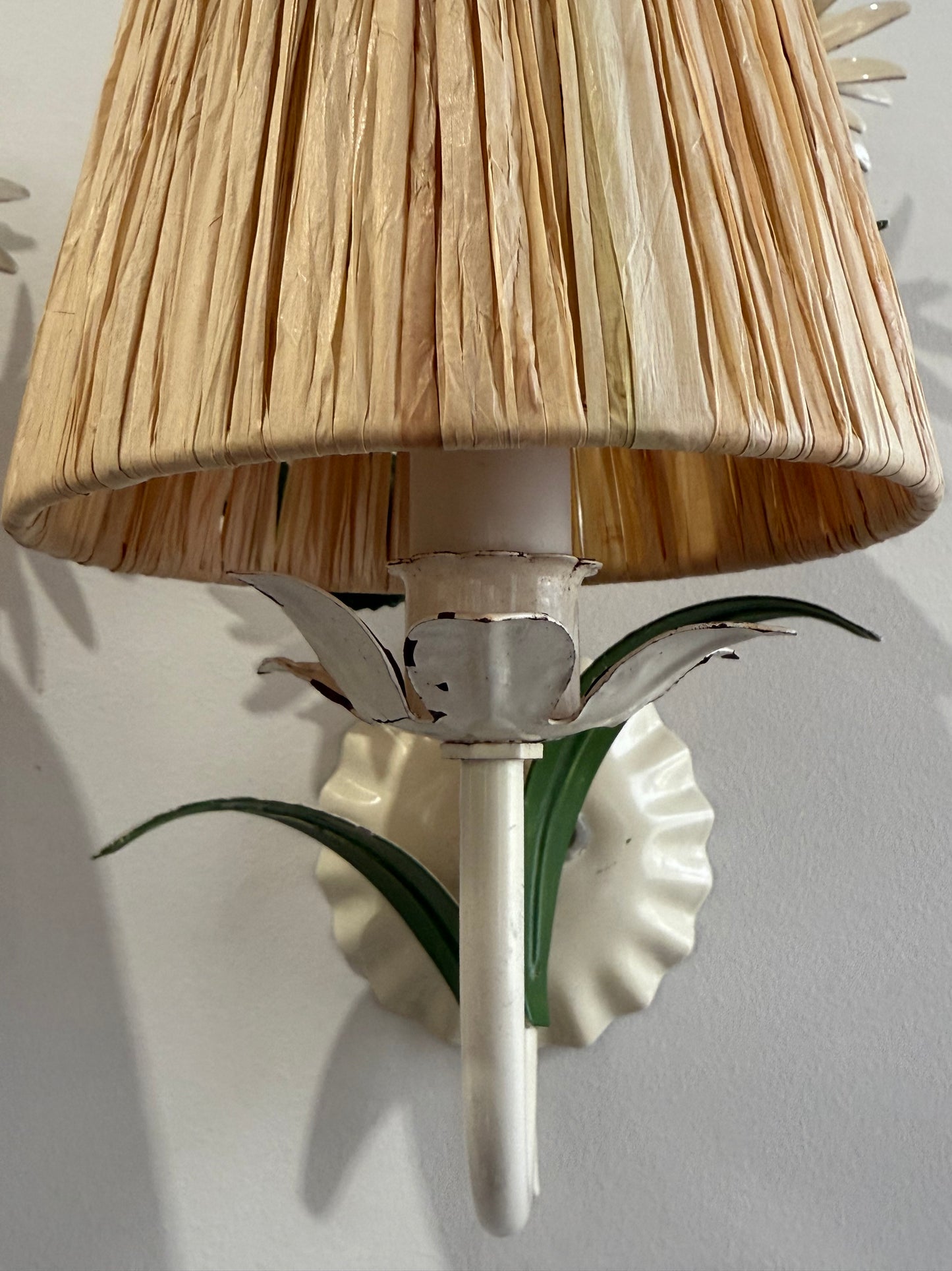 Pair of 1950’s French Floral Wall Lights