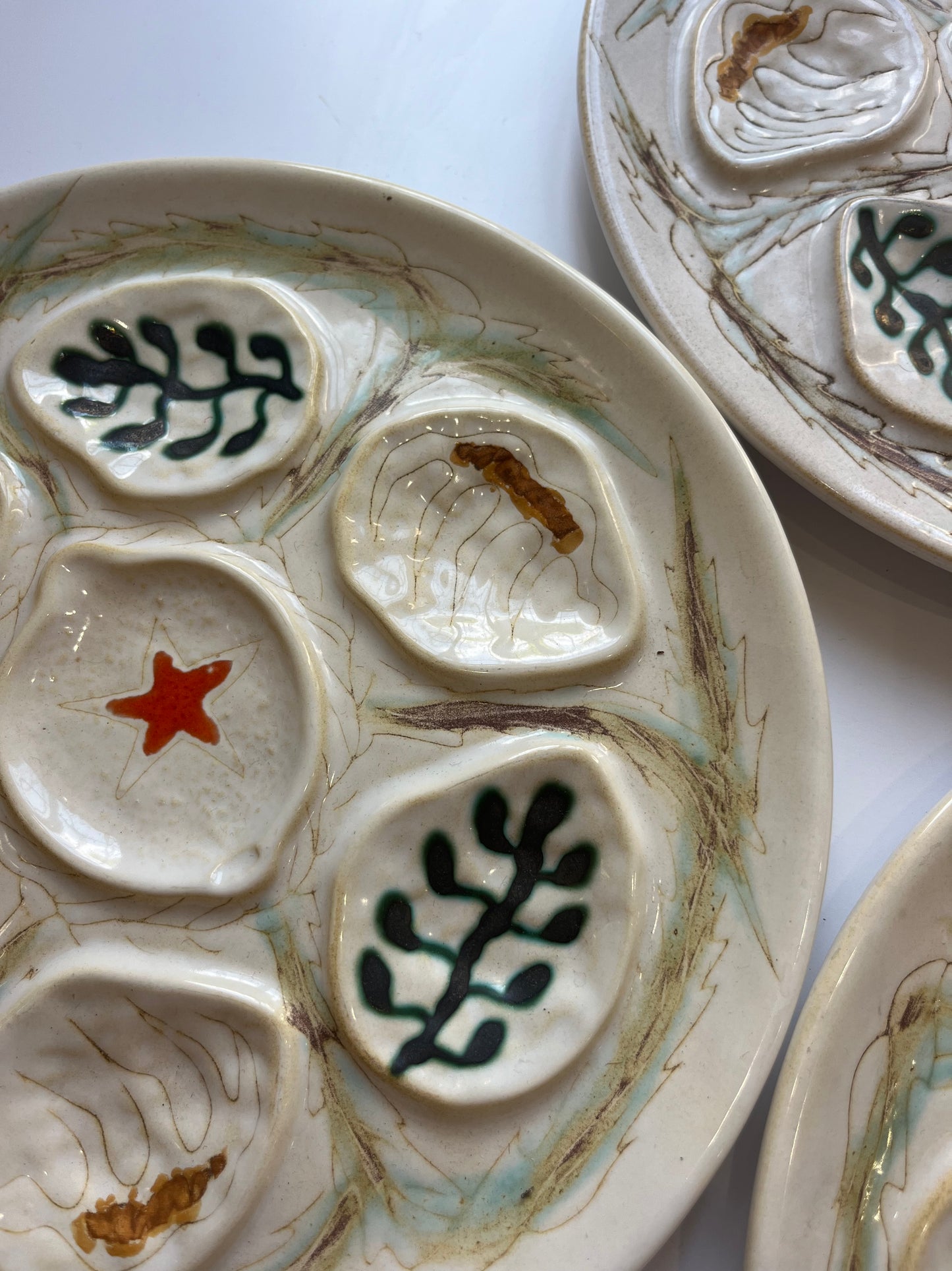 French Ceramic Oyster Plate - Two Available.