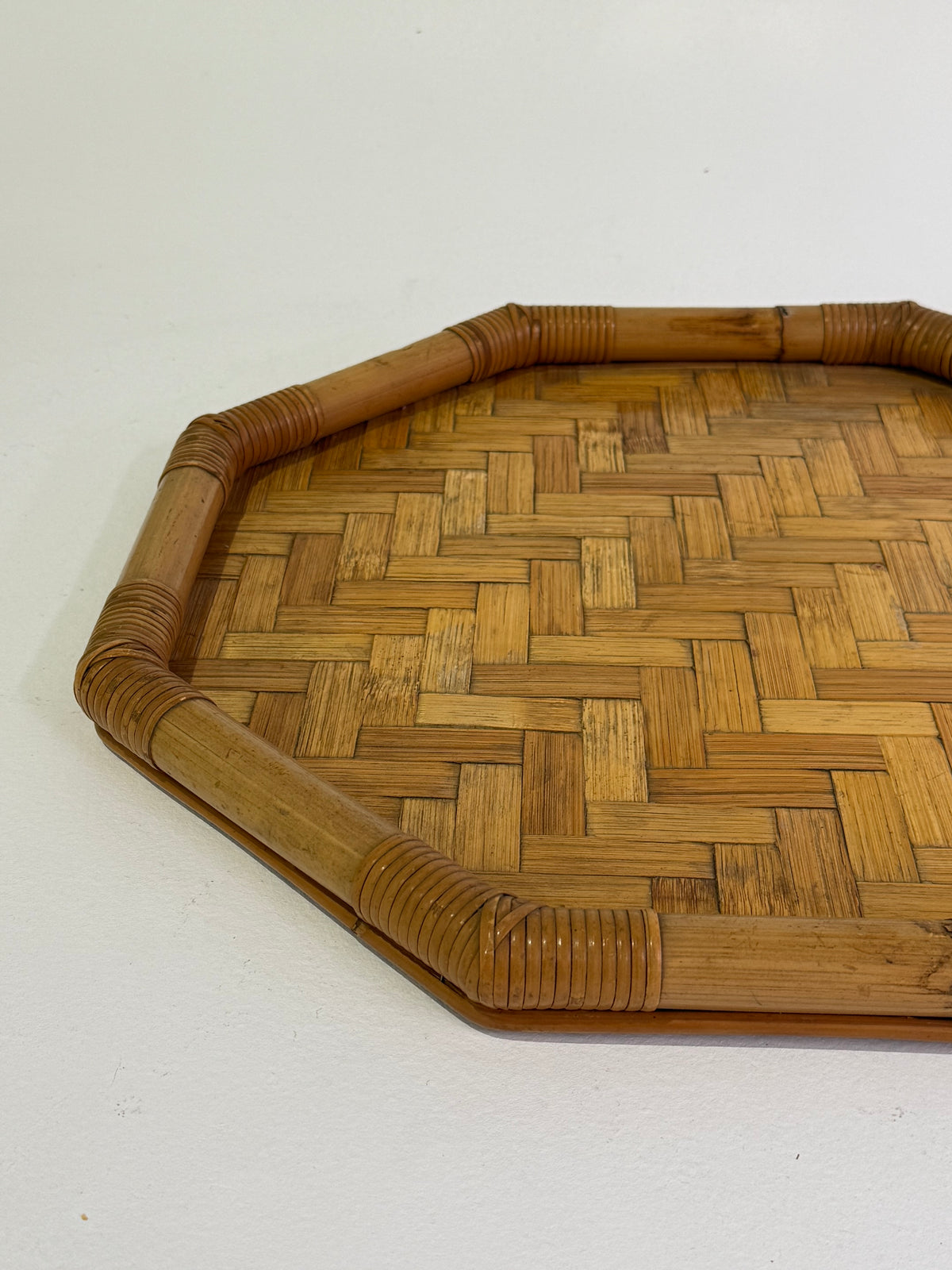 Italian Rattan & Bamboo Tray