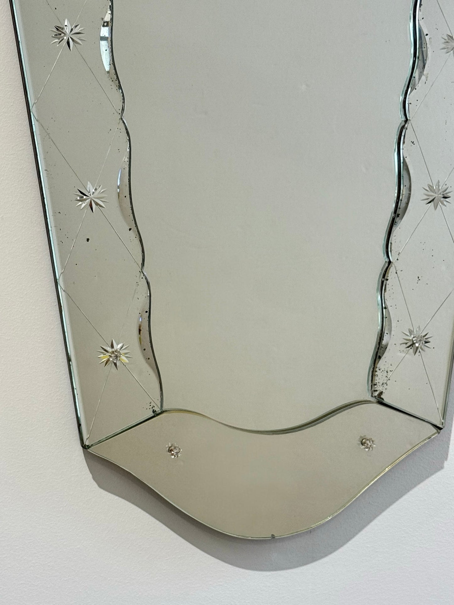 Vintage Venetian Etched Glass Mirror