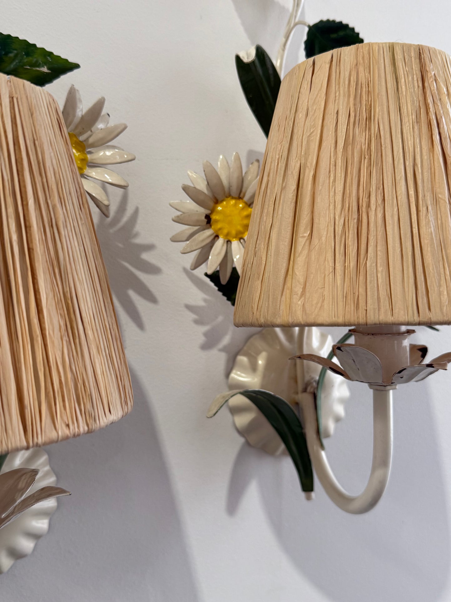Pair of 1950’s French Floral Wall Lights