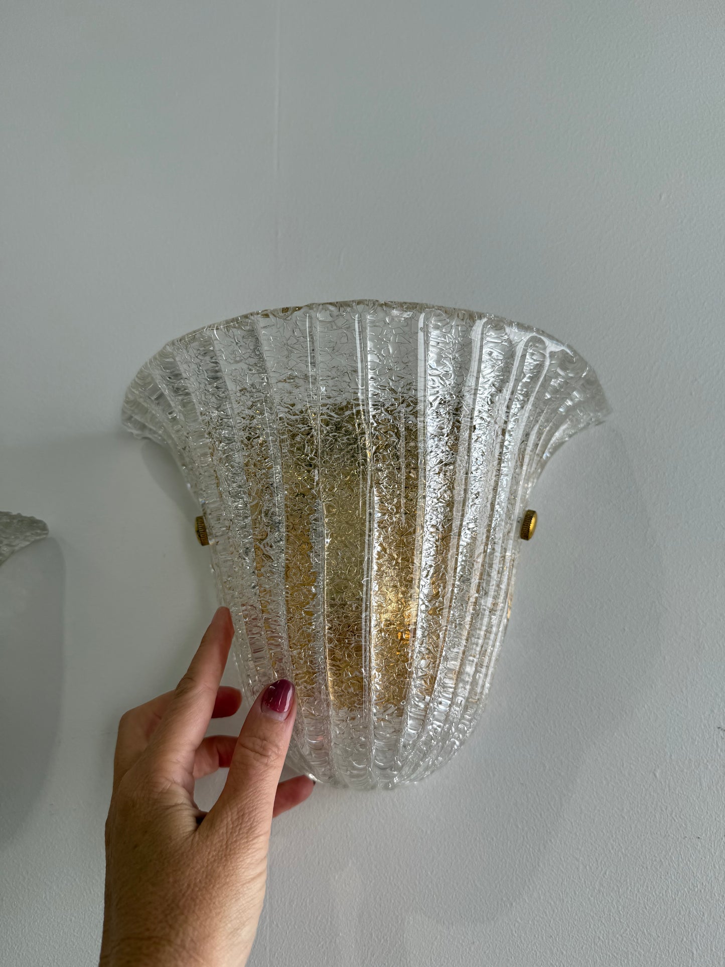 Pair of Murano Glass Wall Lights