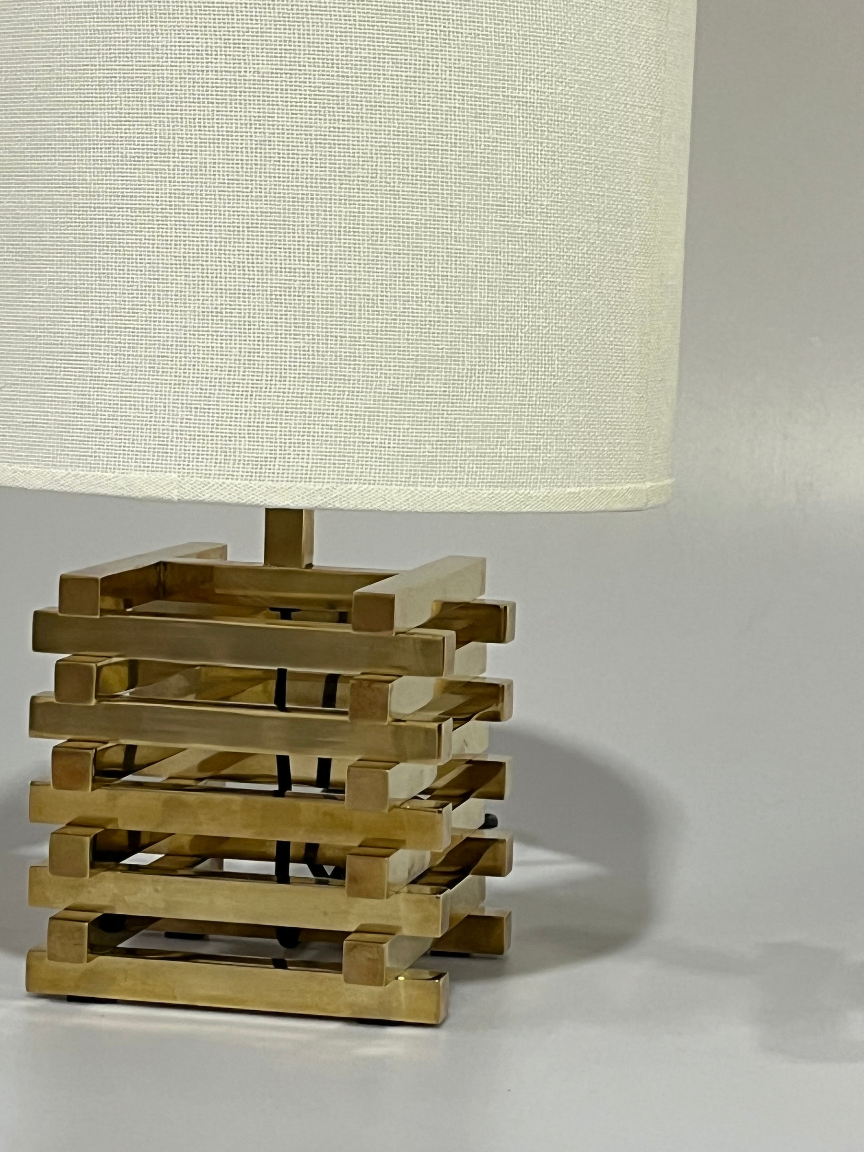 1970’s Italian Brass Table Lamp by Romeo Rega - Two Available