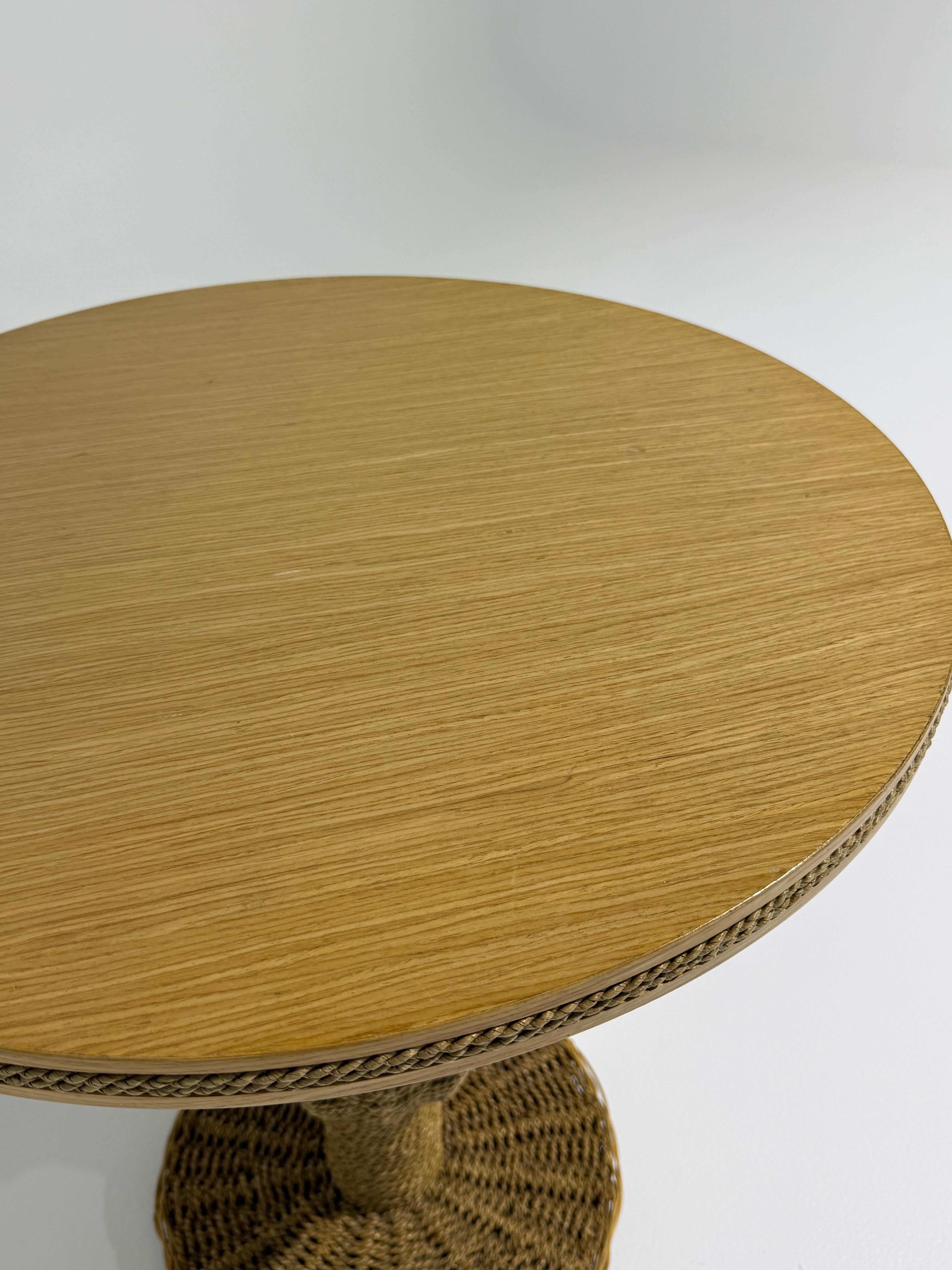 Vintage Italian Oak and Rope Table - Two Available