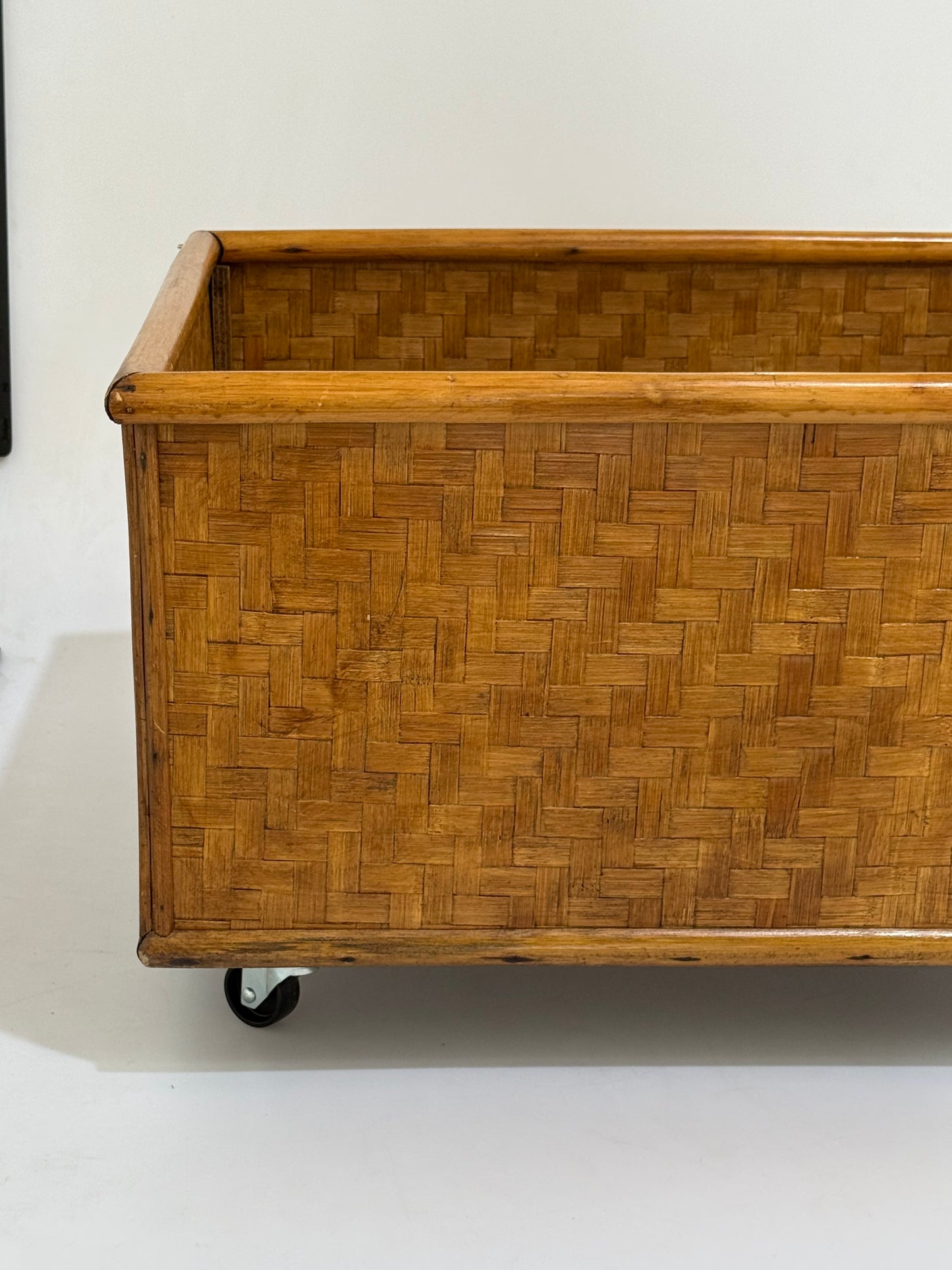 Vintage Italian Pressed Bamboo Planter