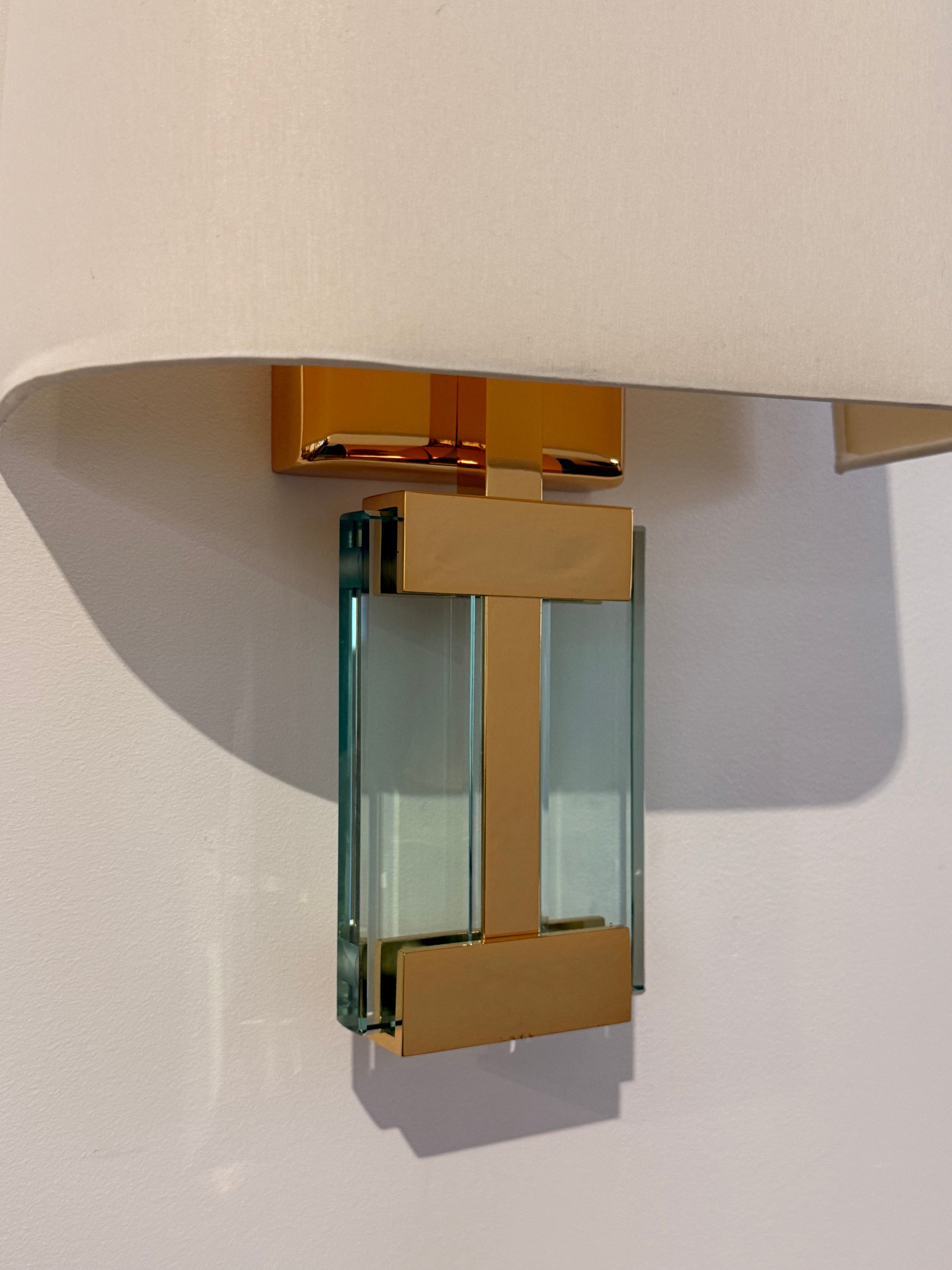 1960’s Italian Glass and Brass Wall Light - Four Available