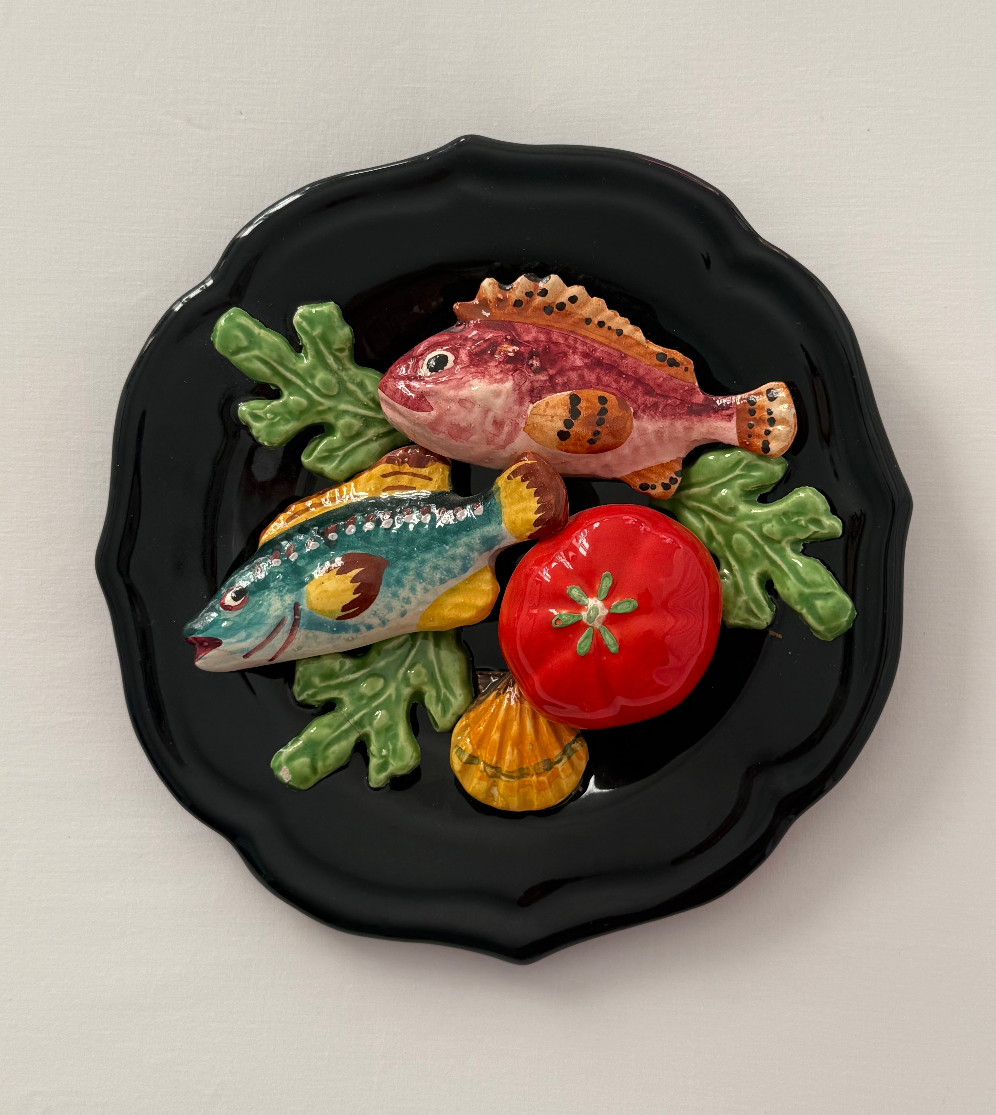 French Ceramic Majolica Wall Plate