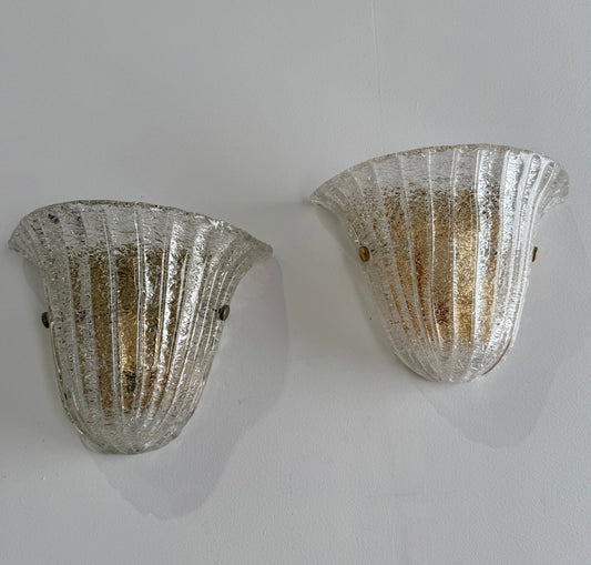 Pair of Murano Glass Wall Lights