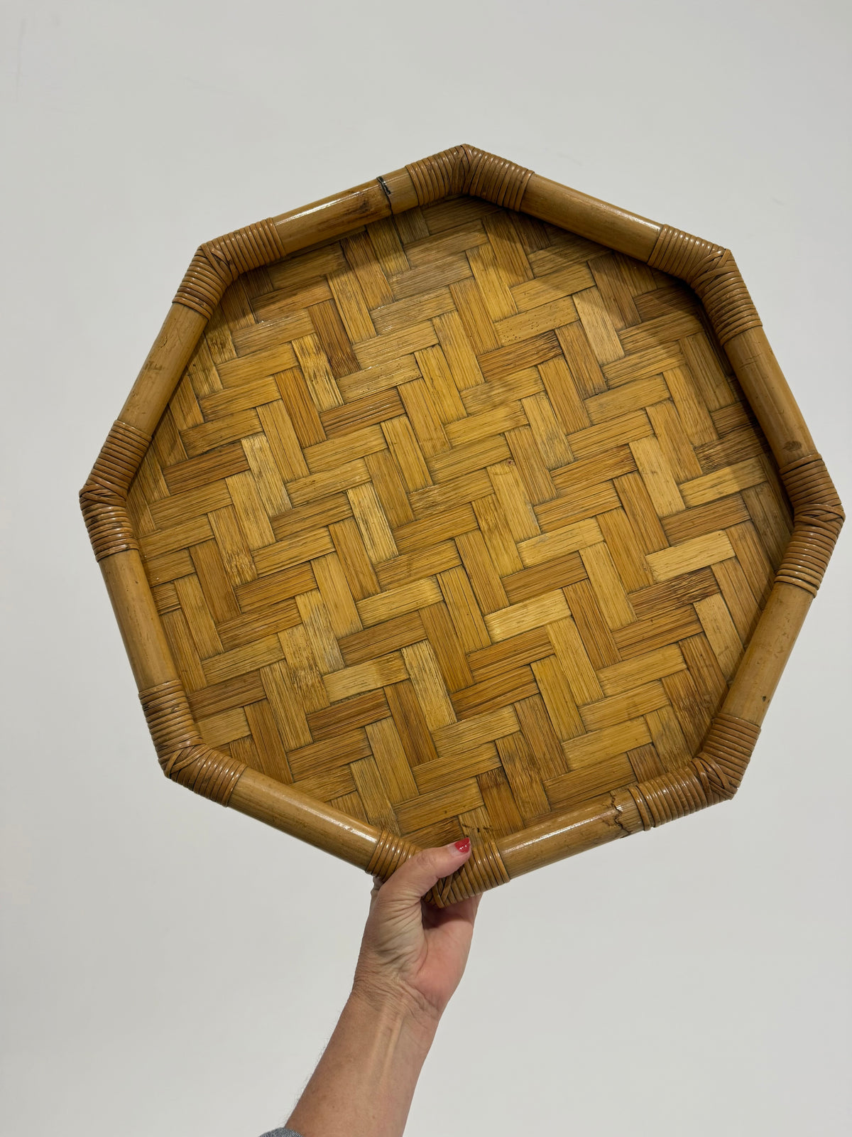 Italian Rattan & Bamboo Tray