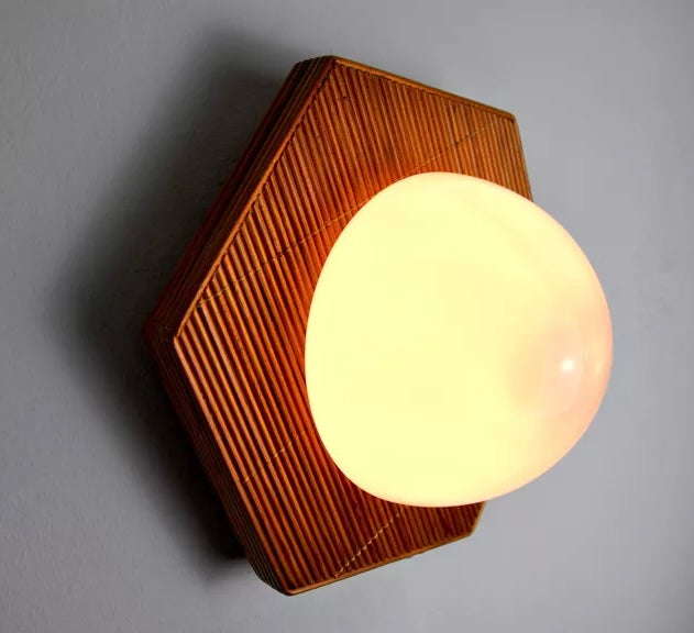 Large French Bamboo Wall Light - Two Available