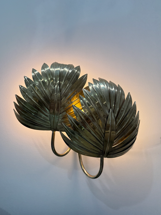 1970’s Brass Palm Wall Light by Hans Kogl