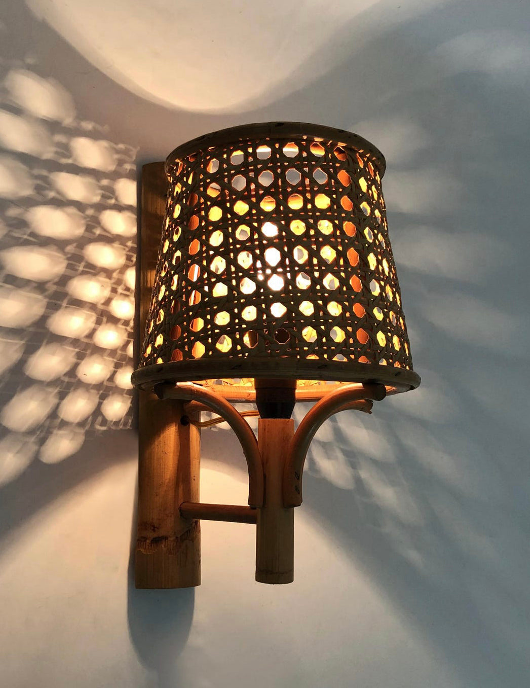 Pair of French Rattan Wall Lights