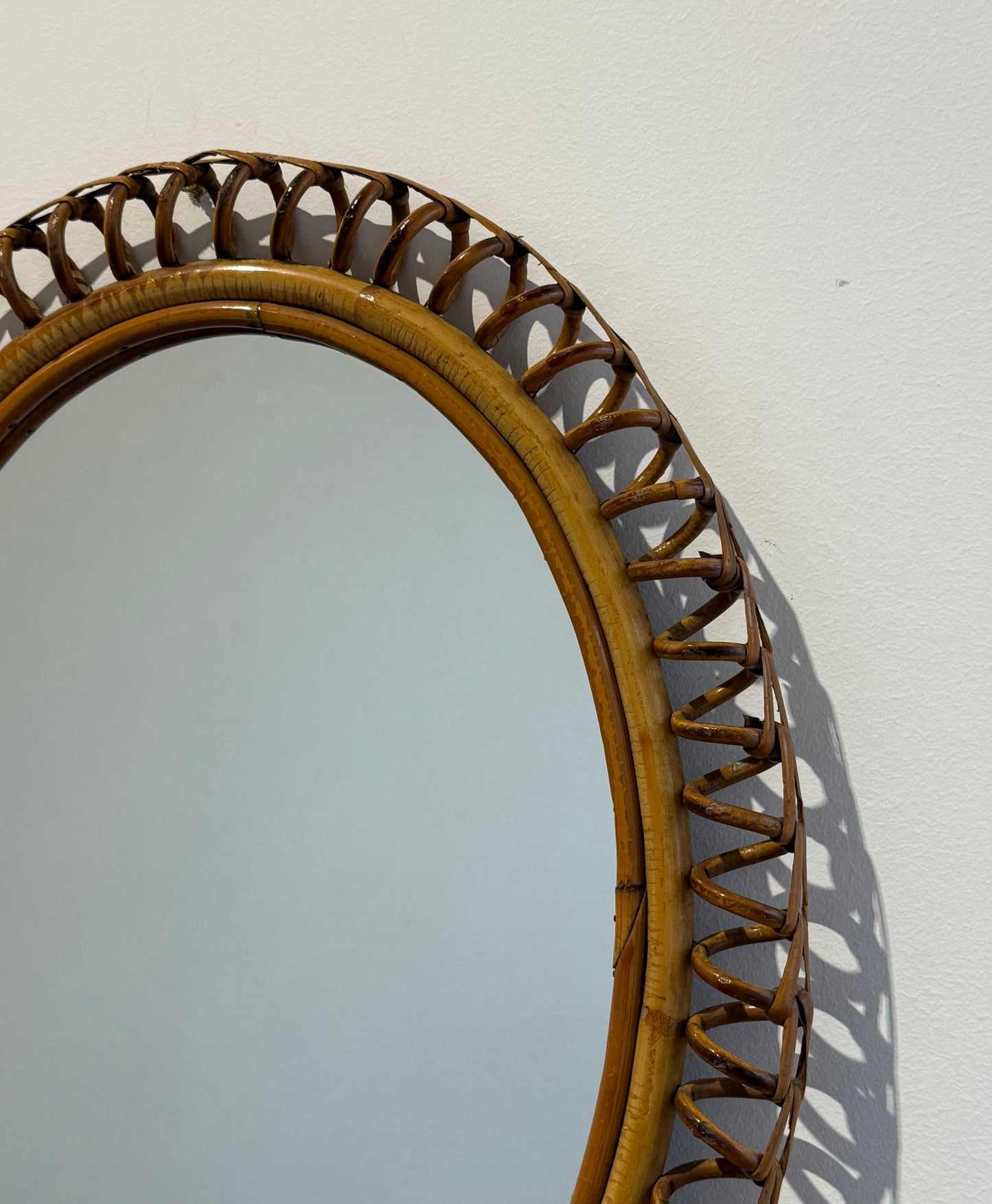 Italian Bamboo Mirror by Franco Albini