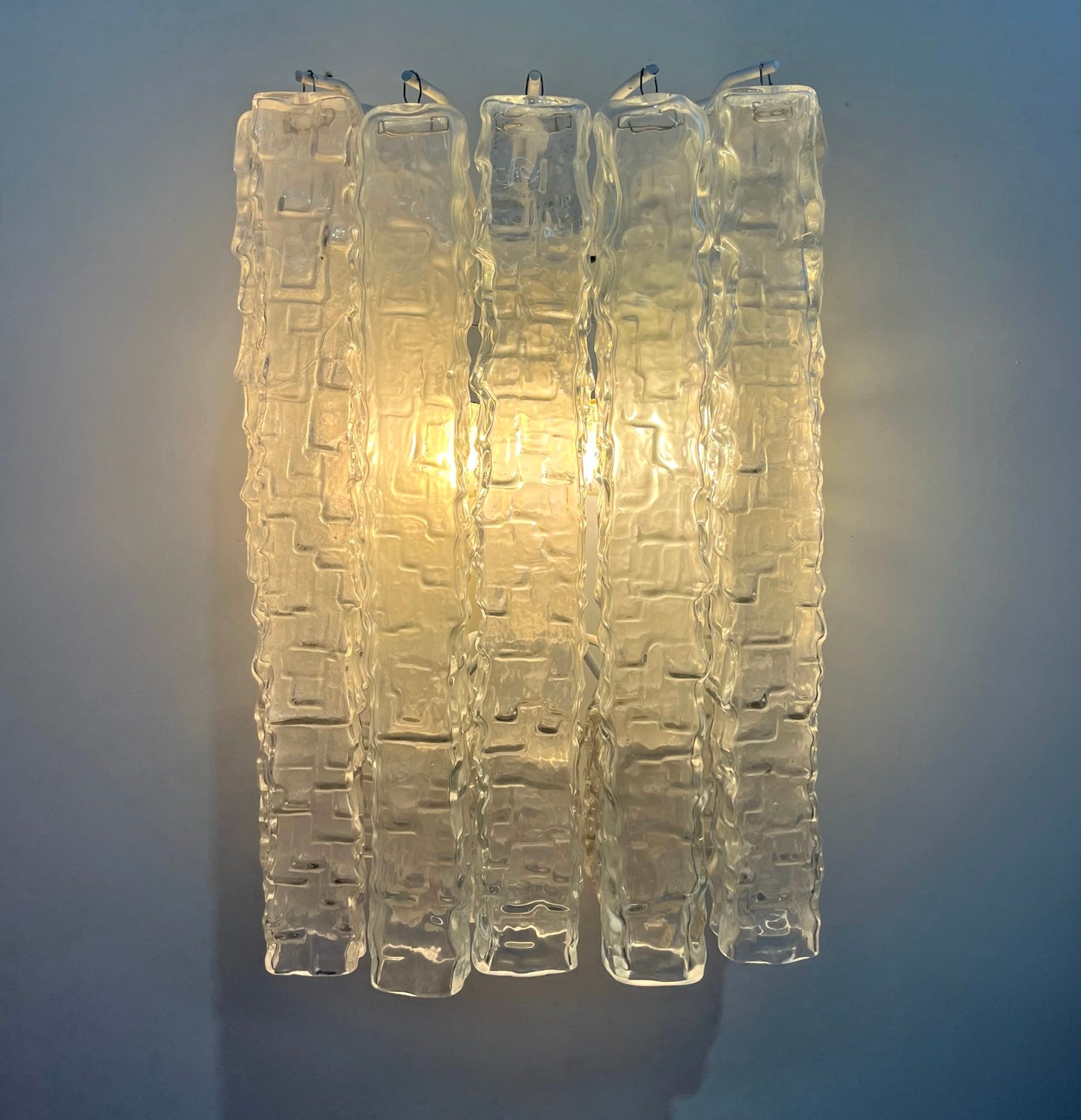 Pair of Murano Glass Tube Wall Lights by Venini