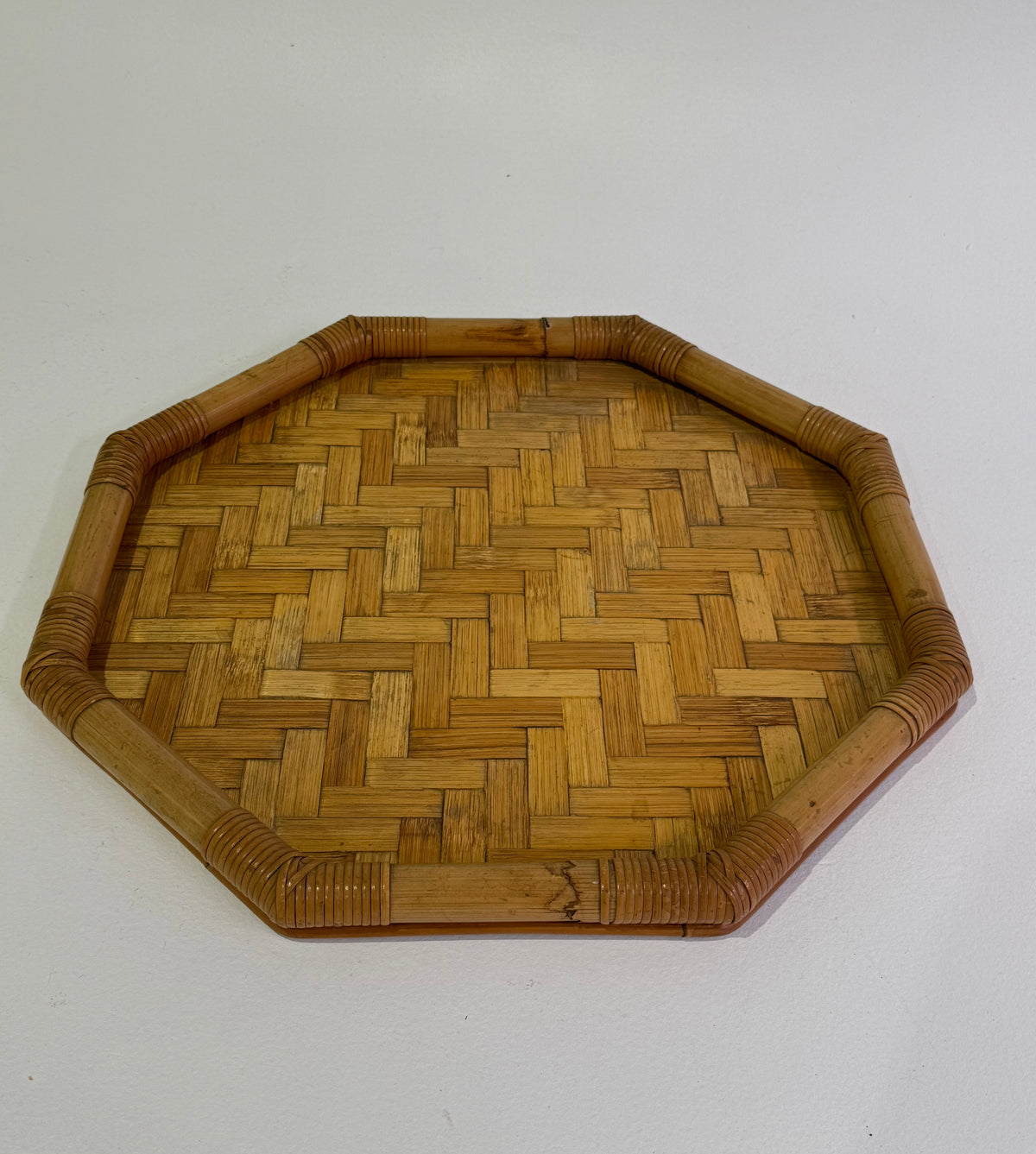 Italian Rattan & Bamboo Tray
