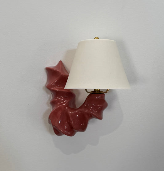 ARCO Ceramic Wall Light - Bordeaux Red