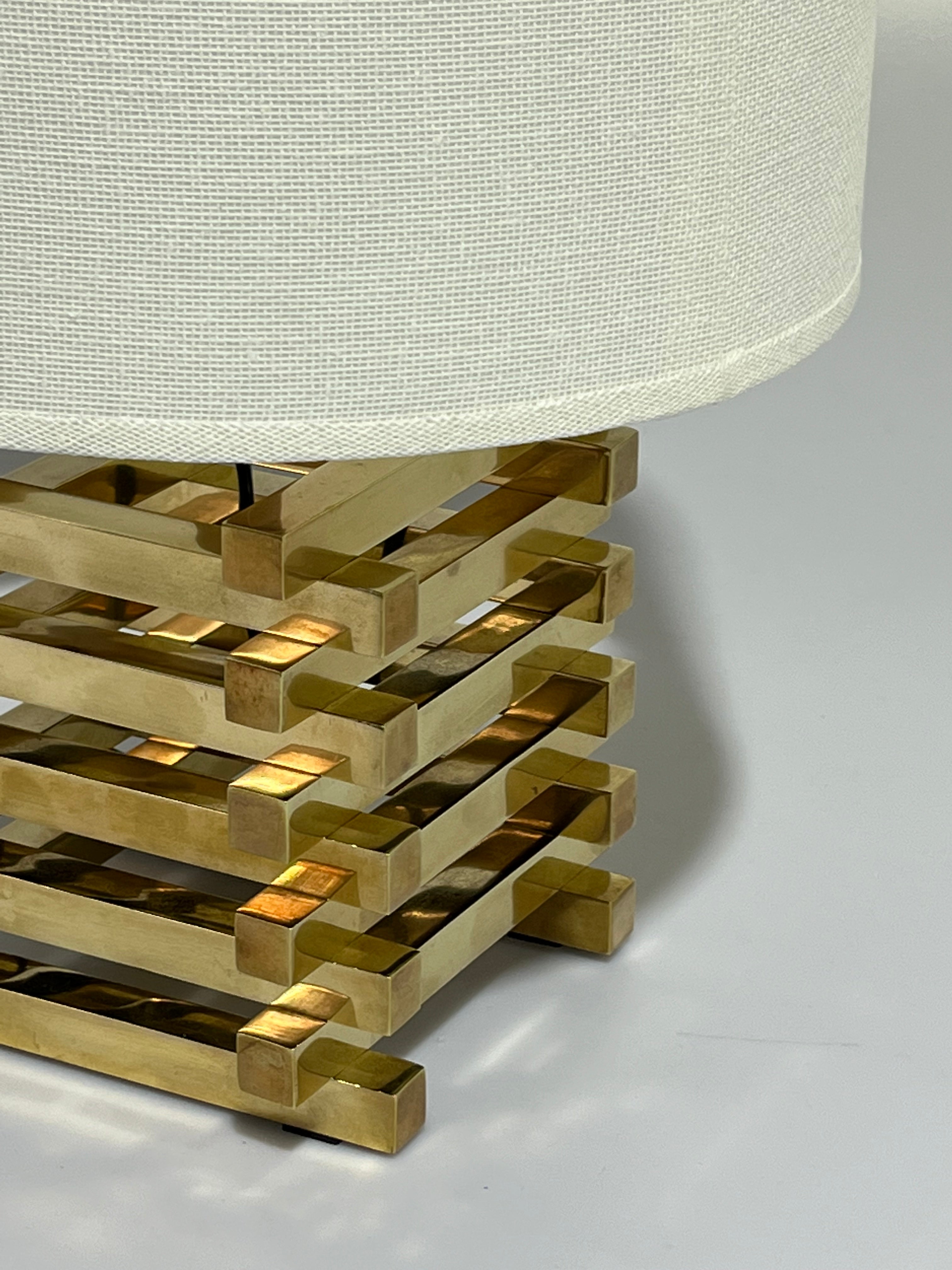 1970’s Italian Brass Table Lamp by Romeo Rega - Two Available
