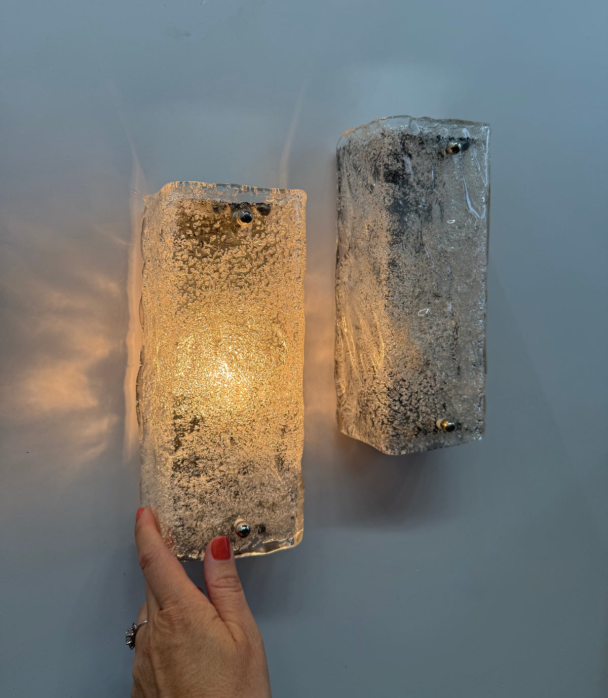 Pair of Murano Glass Wall Lights by Kaiser Leuchten
