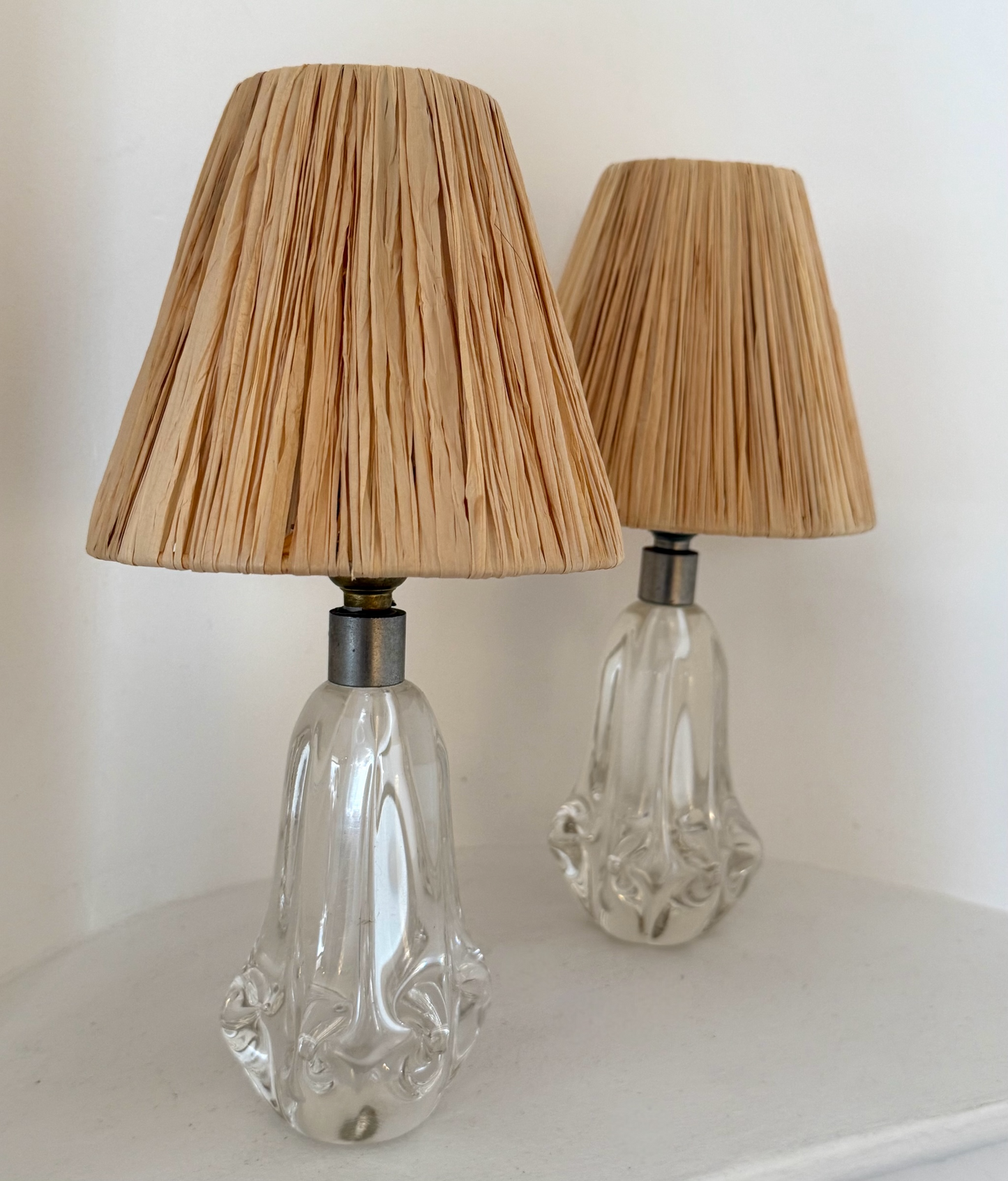 Pair of Antique French Crystal Lamps