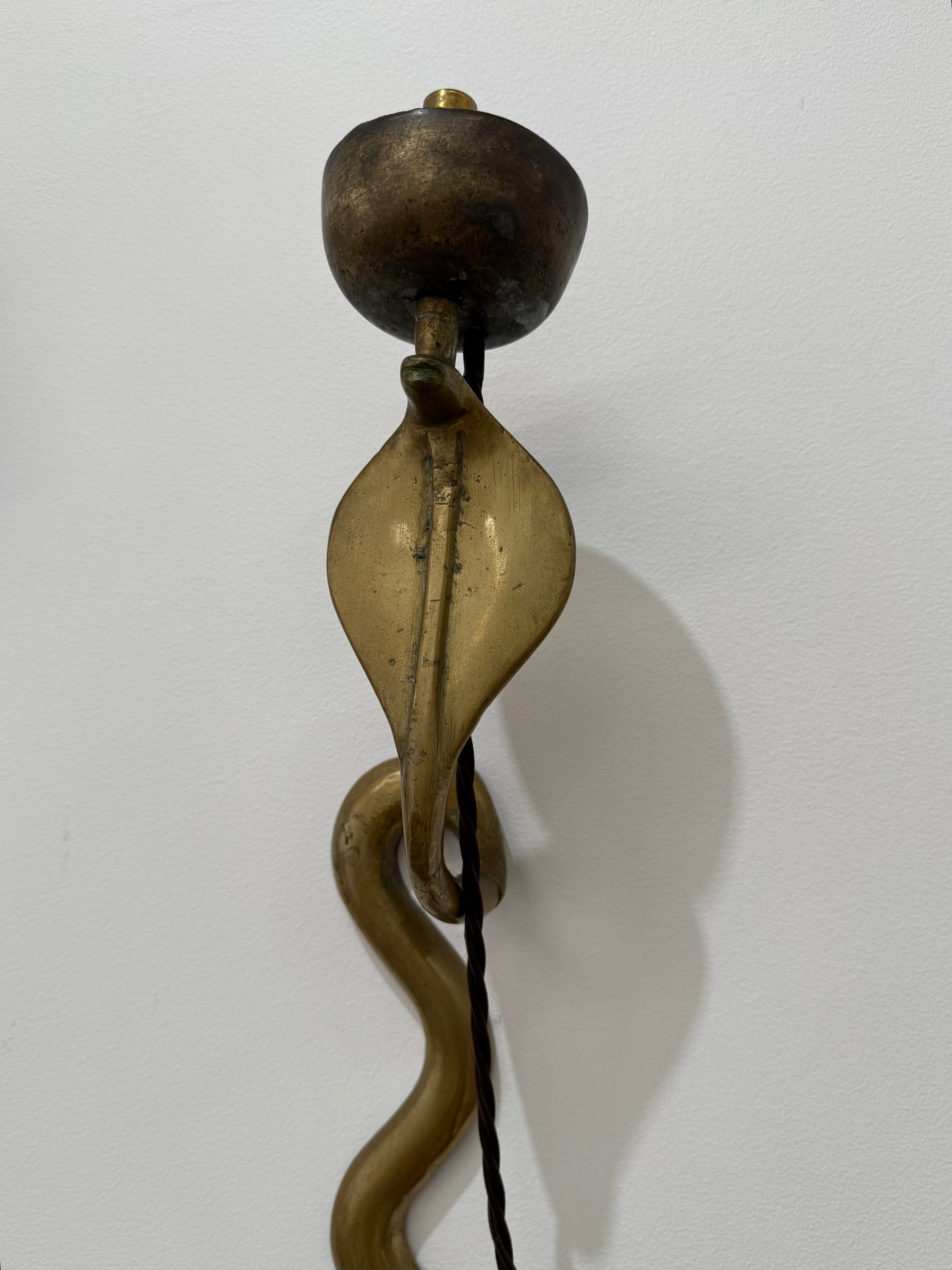 1960’s French Brass Cobra Candle Wall Light - Two Available