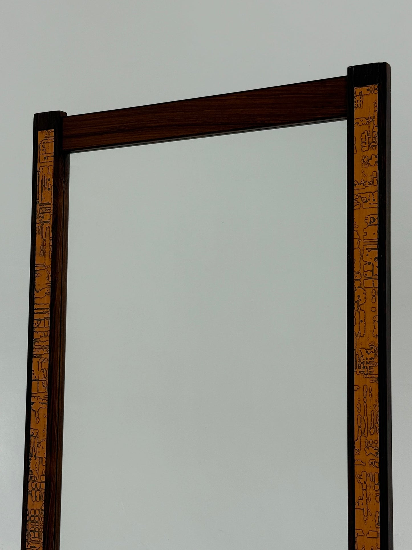 Danish Rosewood and Copper Mirror
