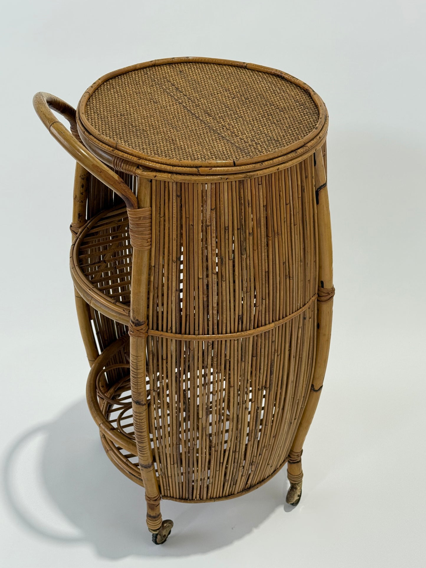 Italian 1960’s Bamboo Bar Trolley by Bonacina