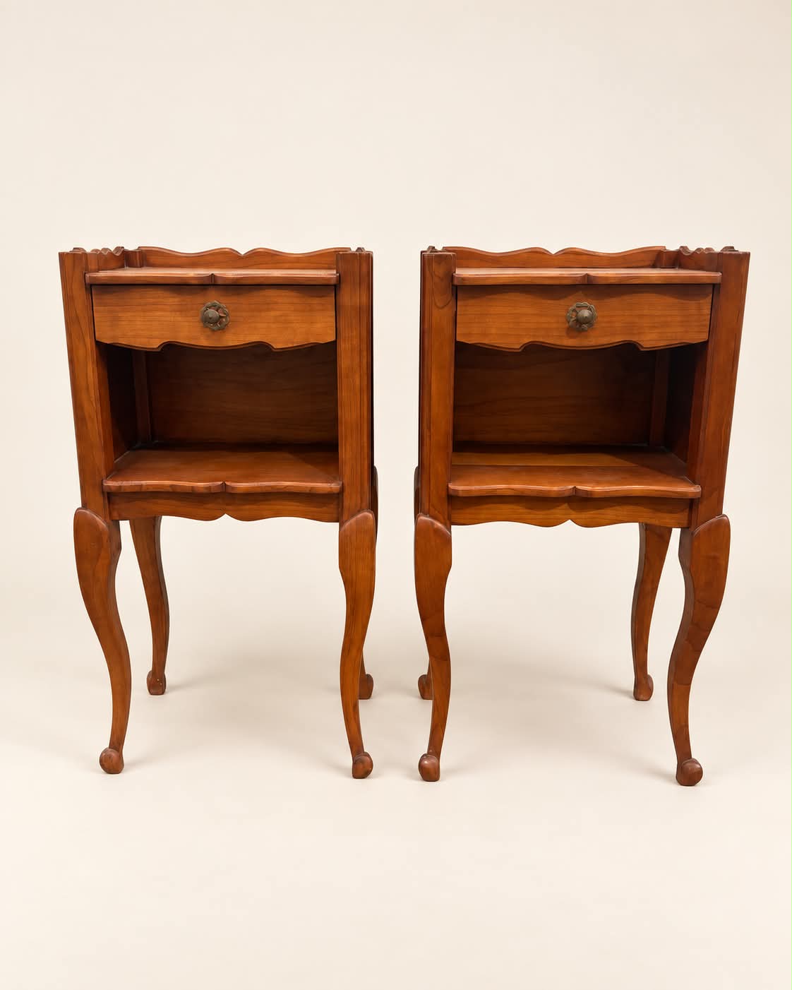 Pair of French Timber Bedside Tables