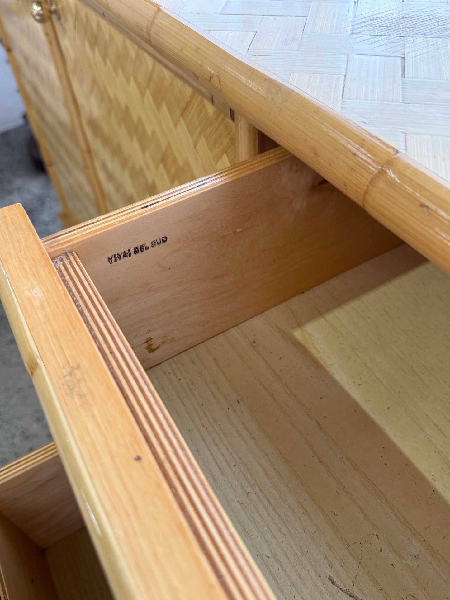 Italian Pressed Bamboo Sideboard by Vivai Del Sud