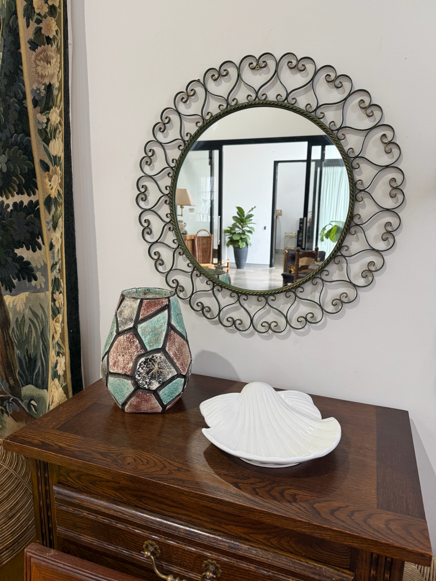 French Wrought Iron Mirror