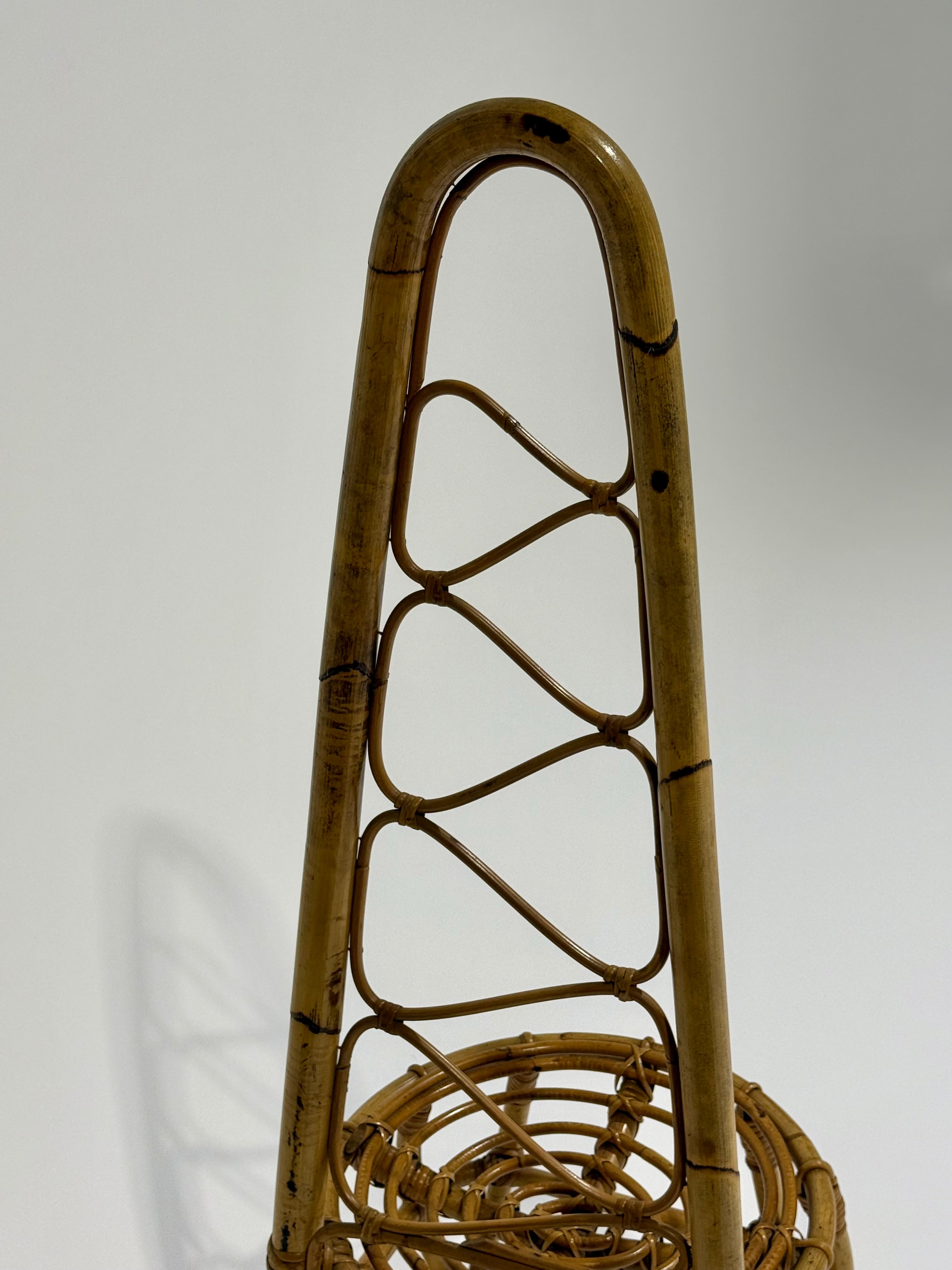 Italian Bamboo High Back Chair by Bonacina