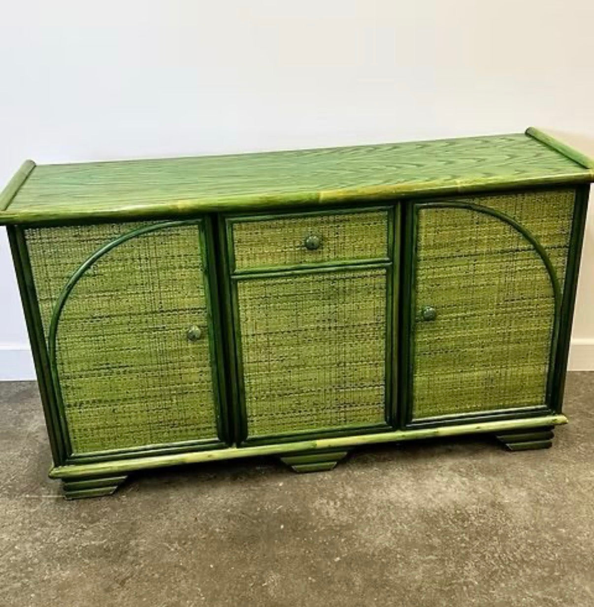 PRE ORDER: Vintage French Bamboo Sideboard by Maugrion