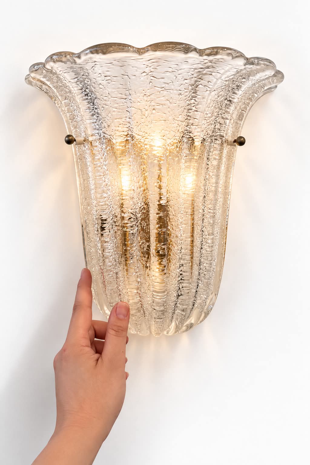 Vintage Murano Scalloped Wall Light - Three Available