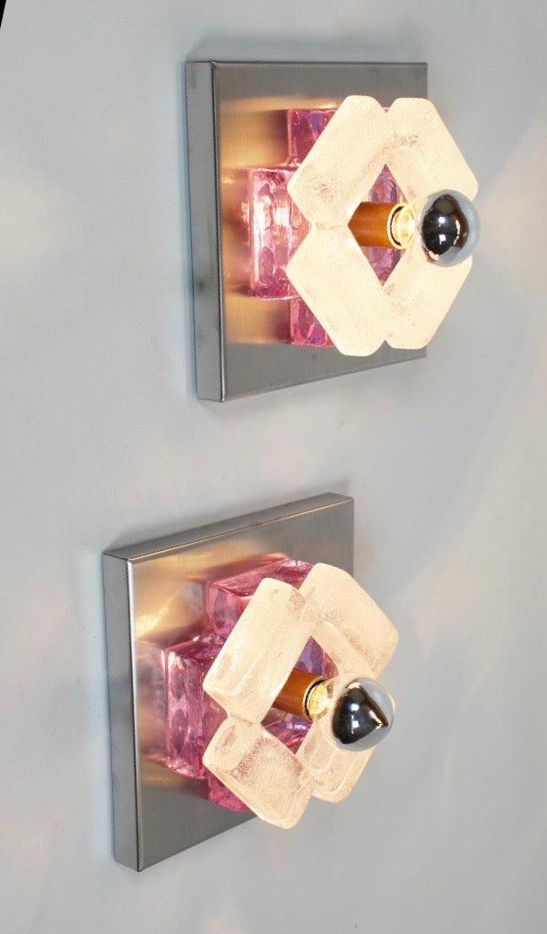 Pair of Murano Glass Wall Lights by Poliarte