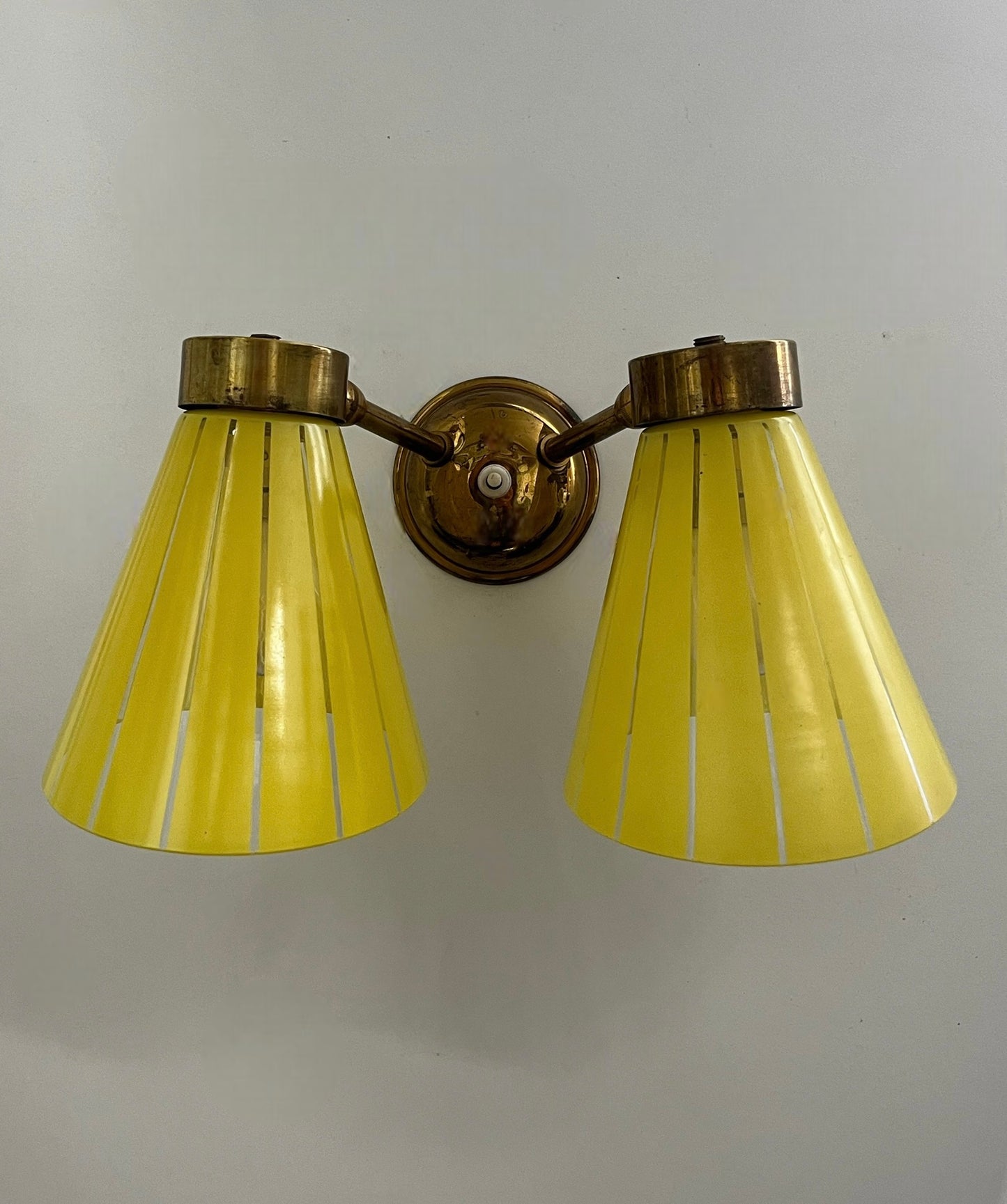 Pair of 1950’s French Glass Wall Lights