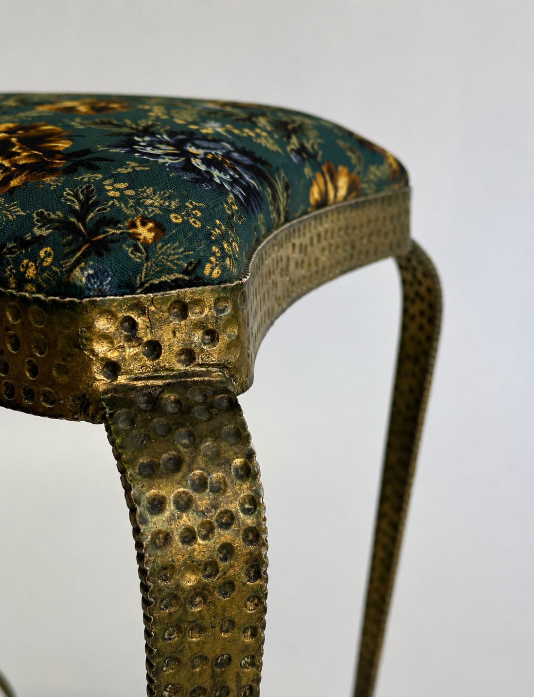 Gilded Iron Stool by Pierluigi Colli - Two Available