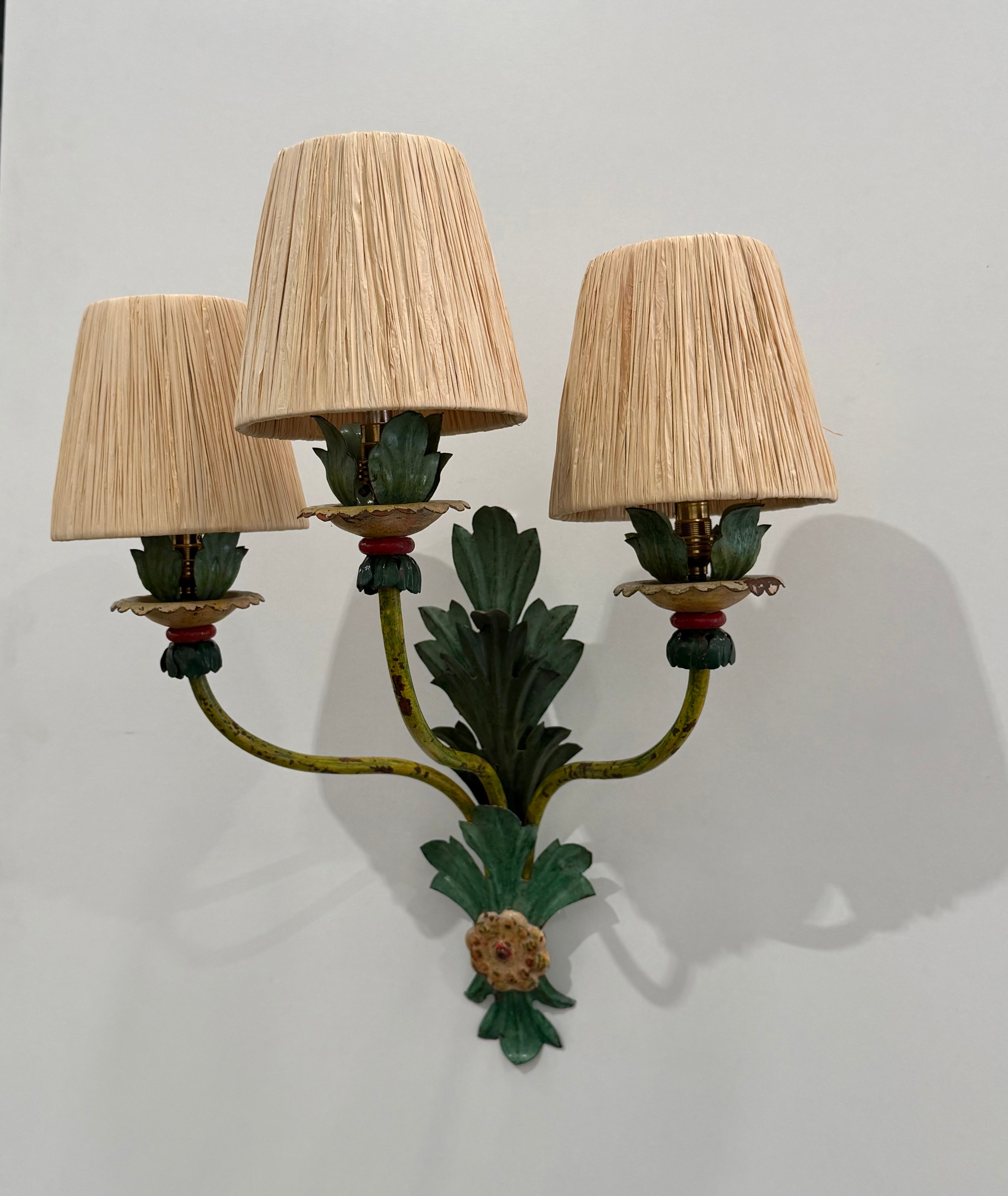 Pair of 1950’s Italian Tolware Wall Lights