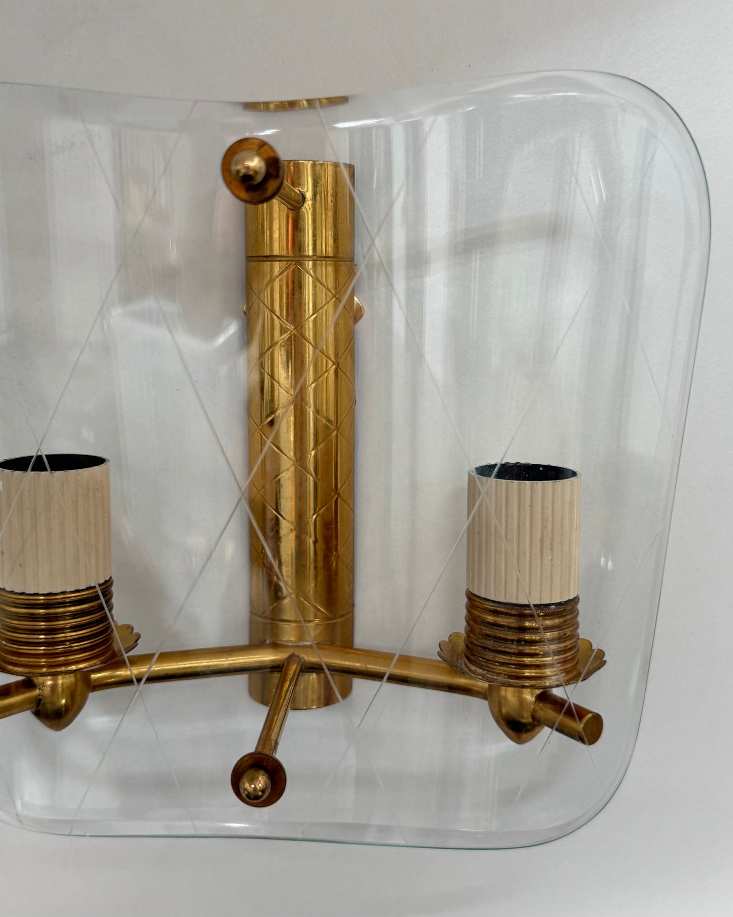 1950’s Italian Etched Glass Wall Lights - 3 Available