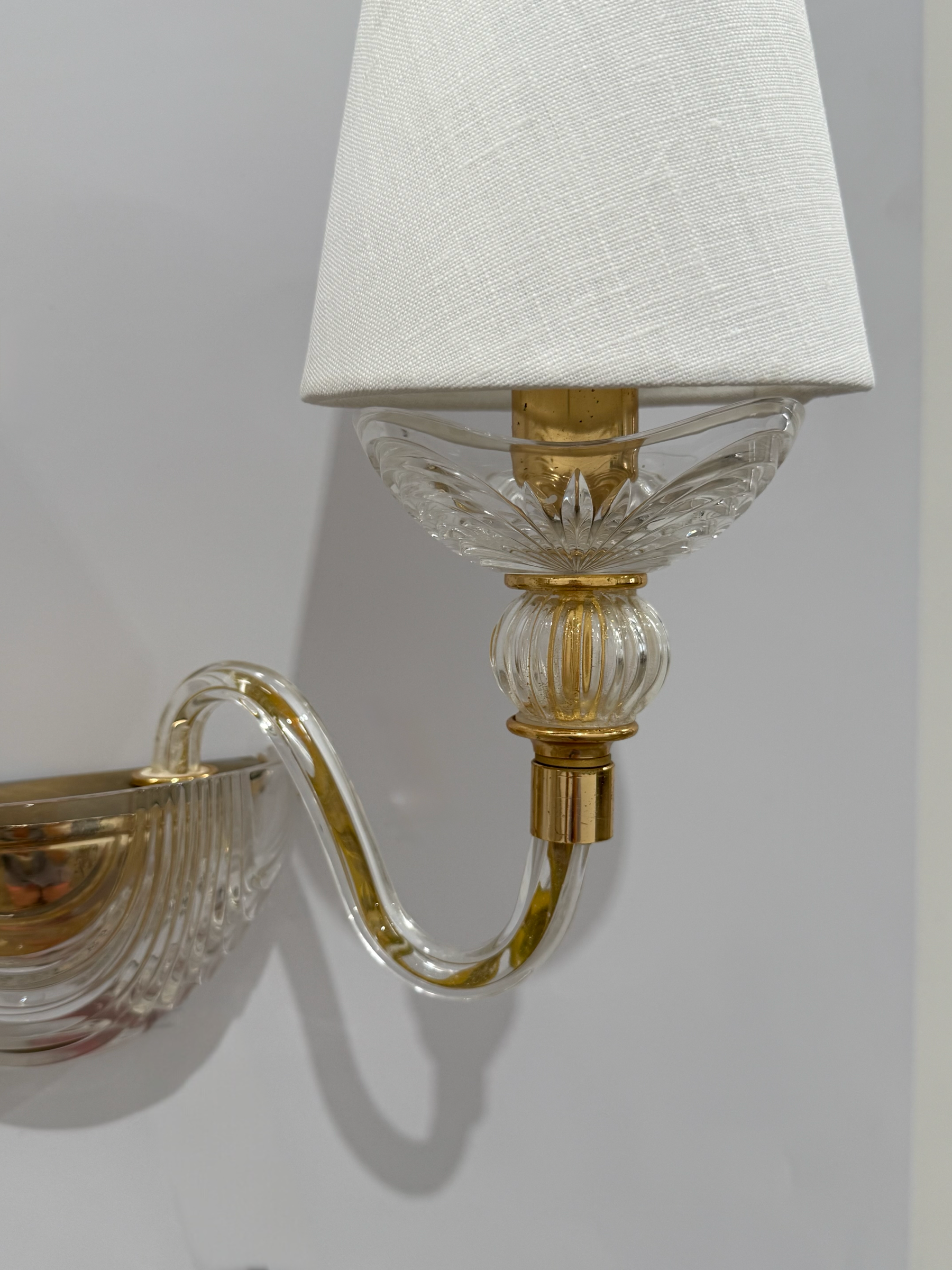 Pair of Vintage Italian Glass Wall Lights