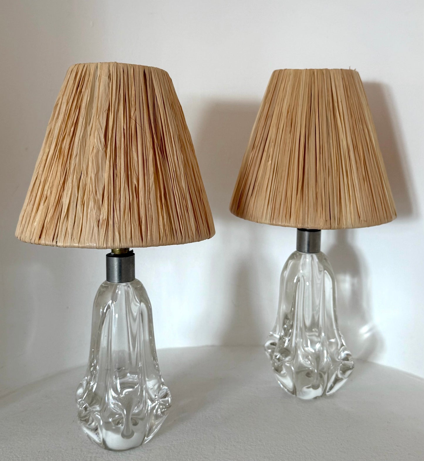 Pair of Antique French Crystal Lamps